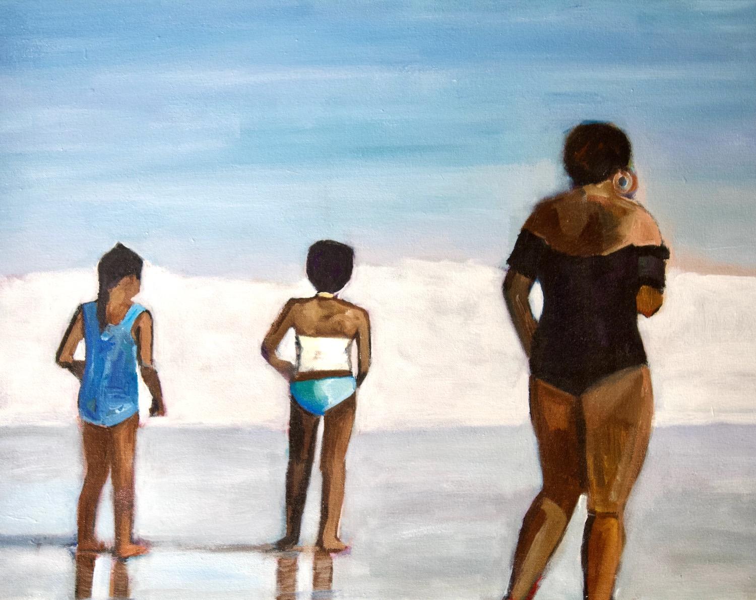 Day at the Beach, Original Painting For Sale 1