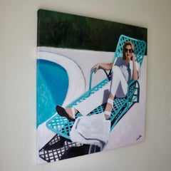 Relaxing at the Pool, Original Painting
