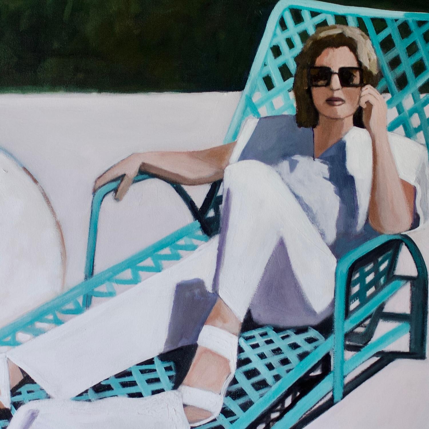 <p>Artist Comments<br />Artist Carey Parks paints a woman lounging by the pool in Novato, California. She uses a photo of her mother-in-law as a reference. 