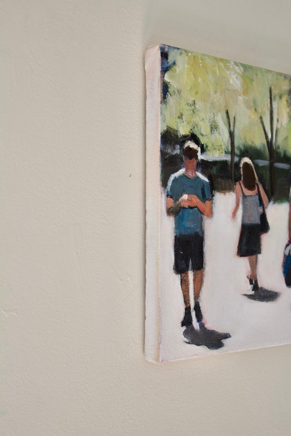 <p>Artist Comments<br>Artist Carey Parks paints four people crossing paths in a city park. 