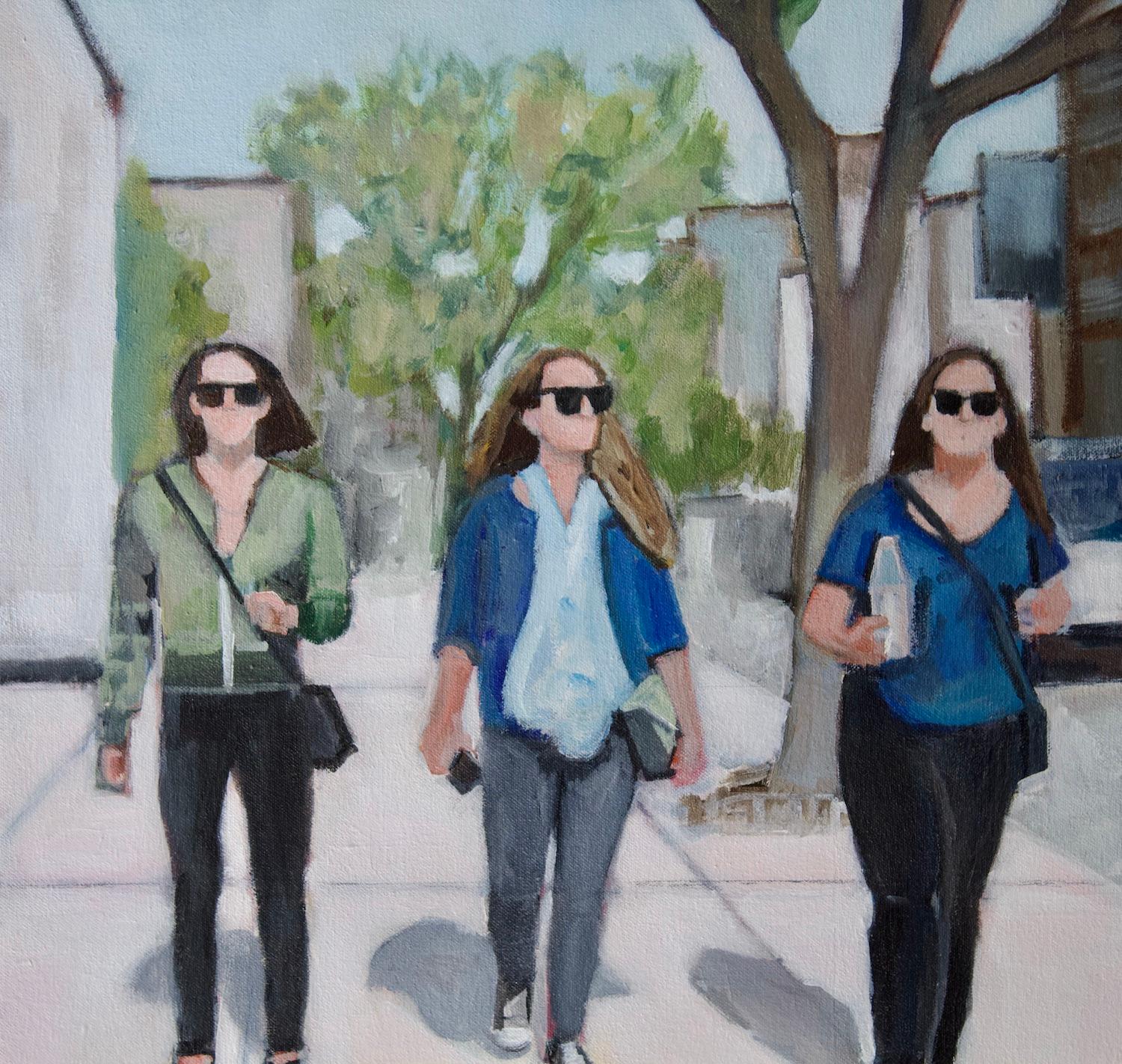 Walking in the East Village, Original Painting For Sale 1