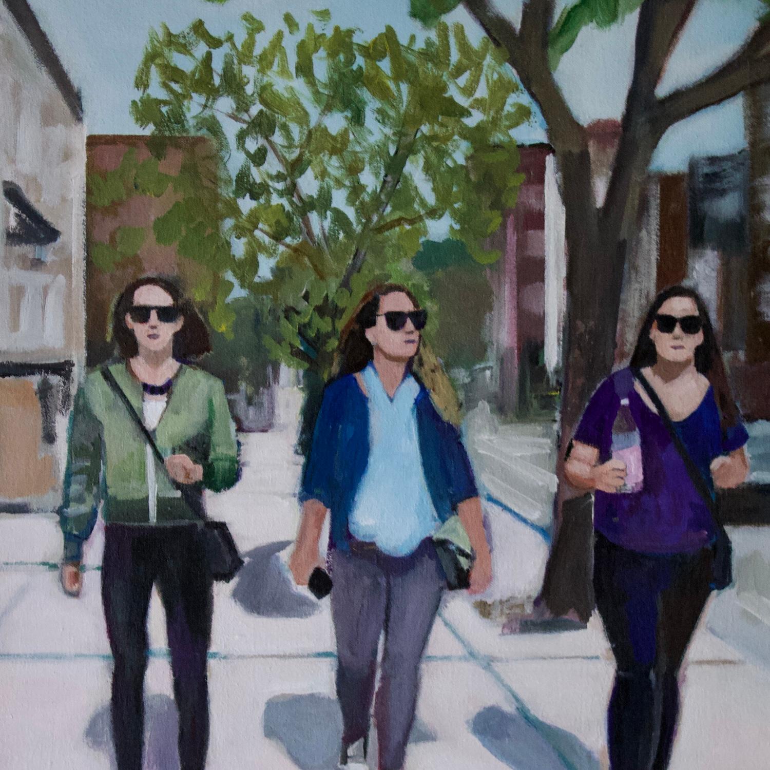 Walking in the East Village, Originalgemälde im Angebot 2