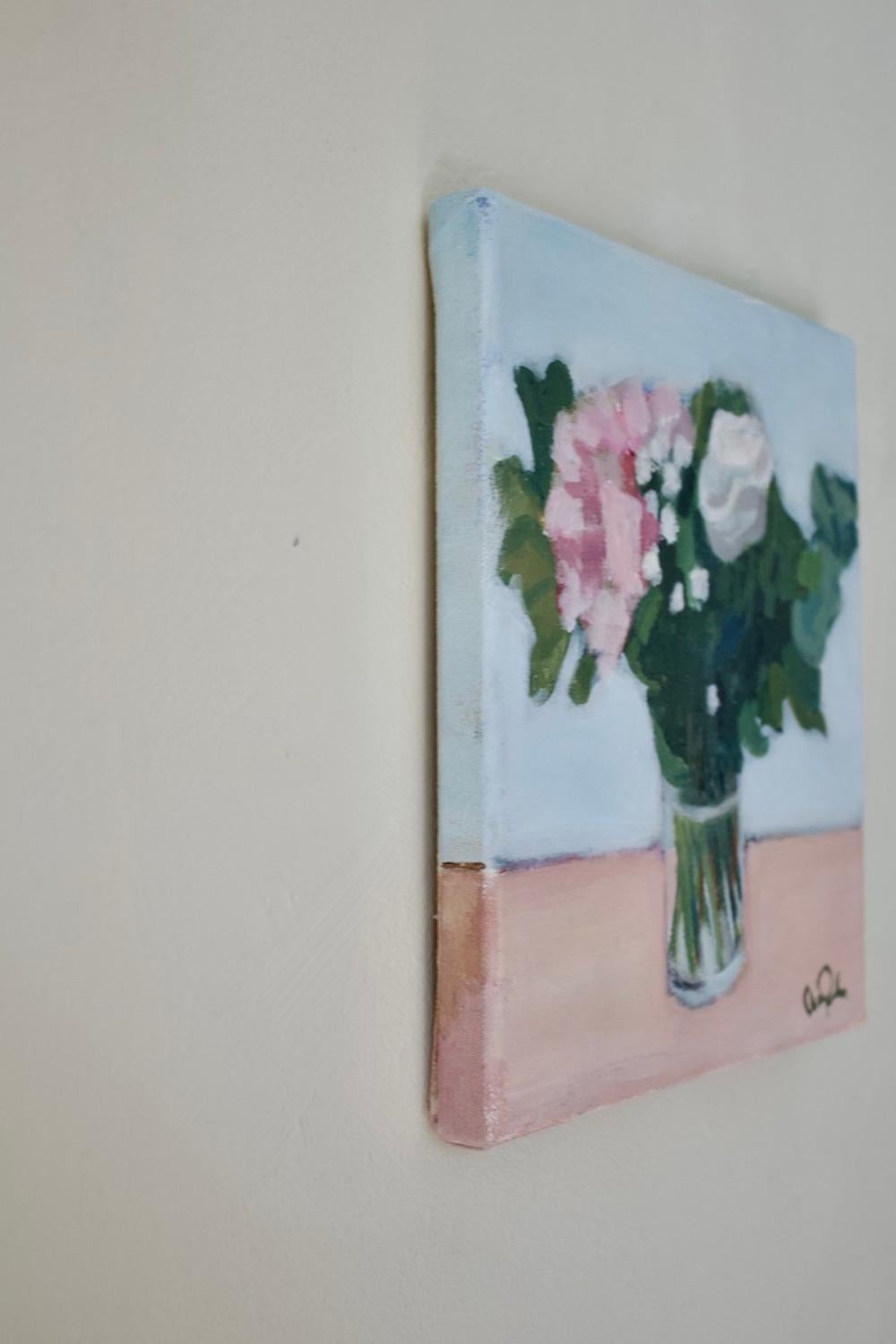 <p>Artist Comments<br>Artist Carey Parks presents an impressionist still life of dainty flowers on a glass cylinder. Taking a small bunch from a large bouquet of flowers, Carey creates the painting in her studio. 