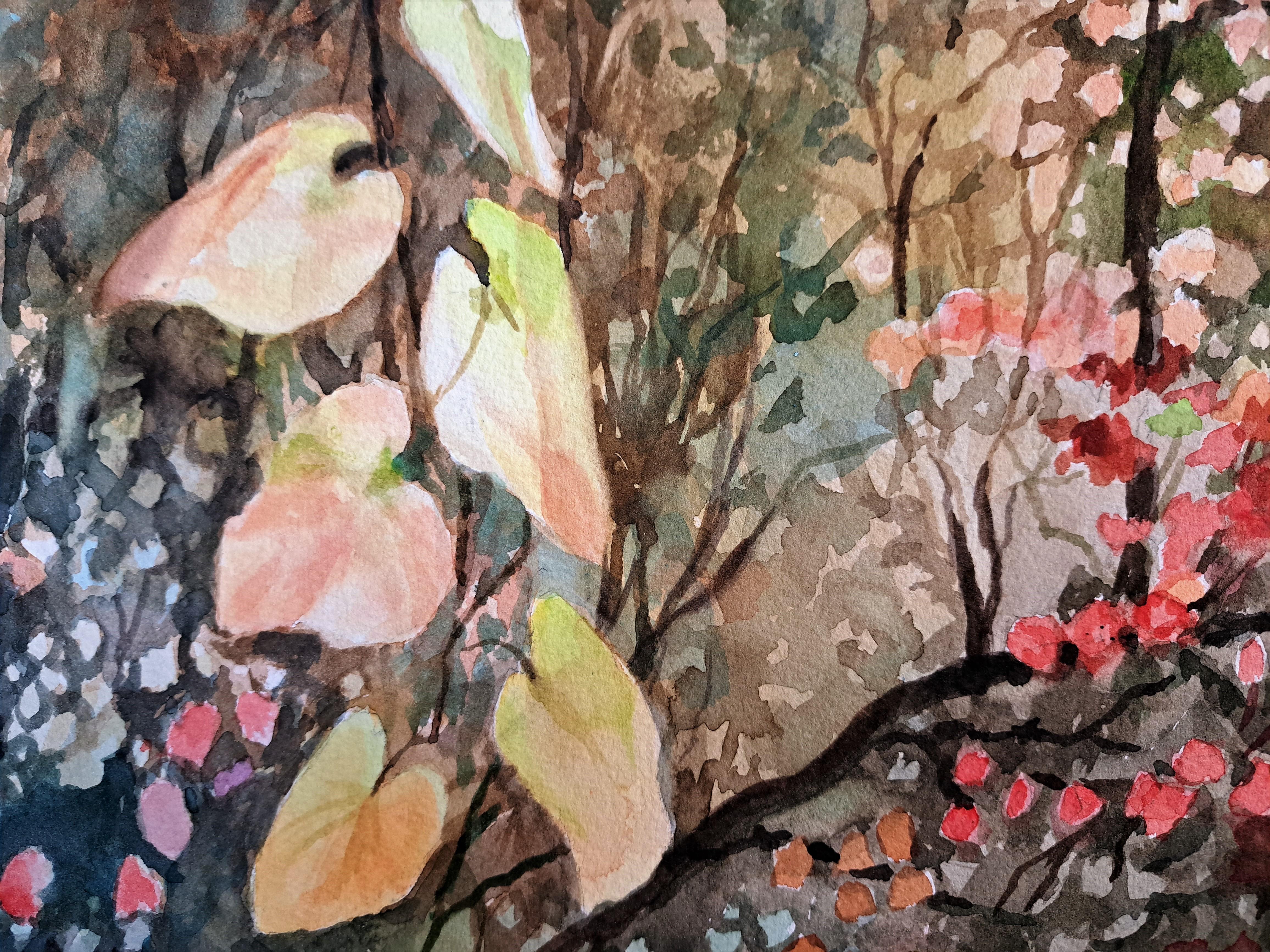 <p>Artist Comments<br>Artist Catherine shares a peek into the beautiful autumnal woodlands of California, presenting her keen eye for color and detail in the impressionist work. Referencing a photograph she took along the Sacramento River, she