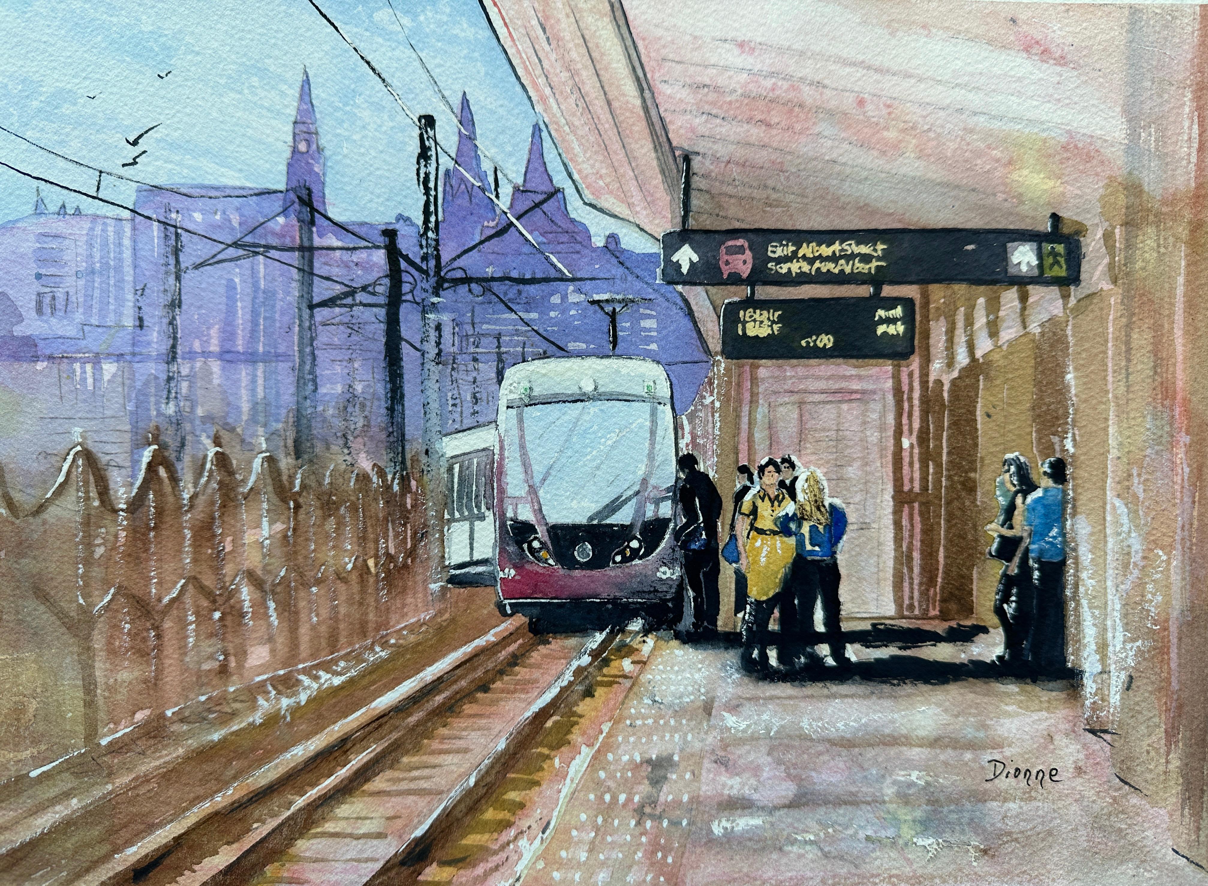 Maurice Dionne Interior Art - Commute, Original Painting