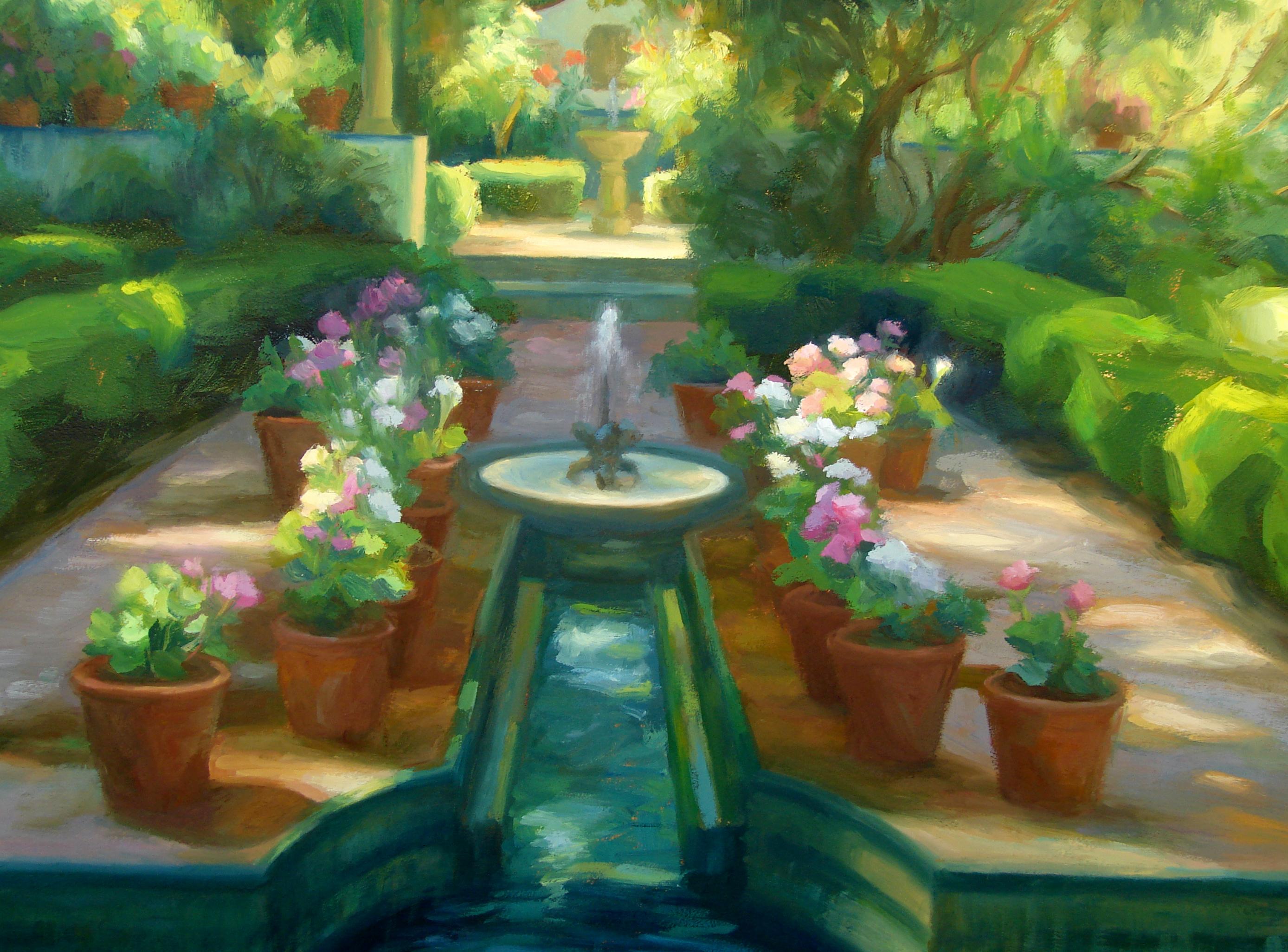 Le jardin de Sorolla, peinture à l'huile en vente 1