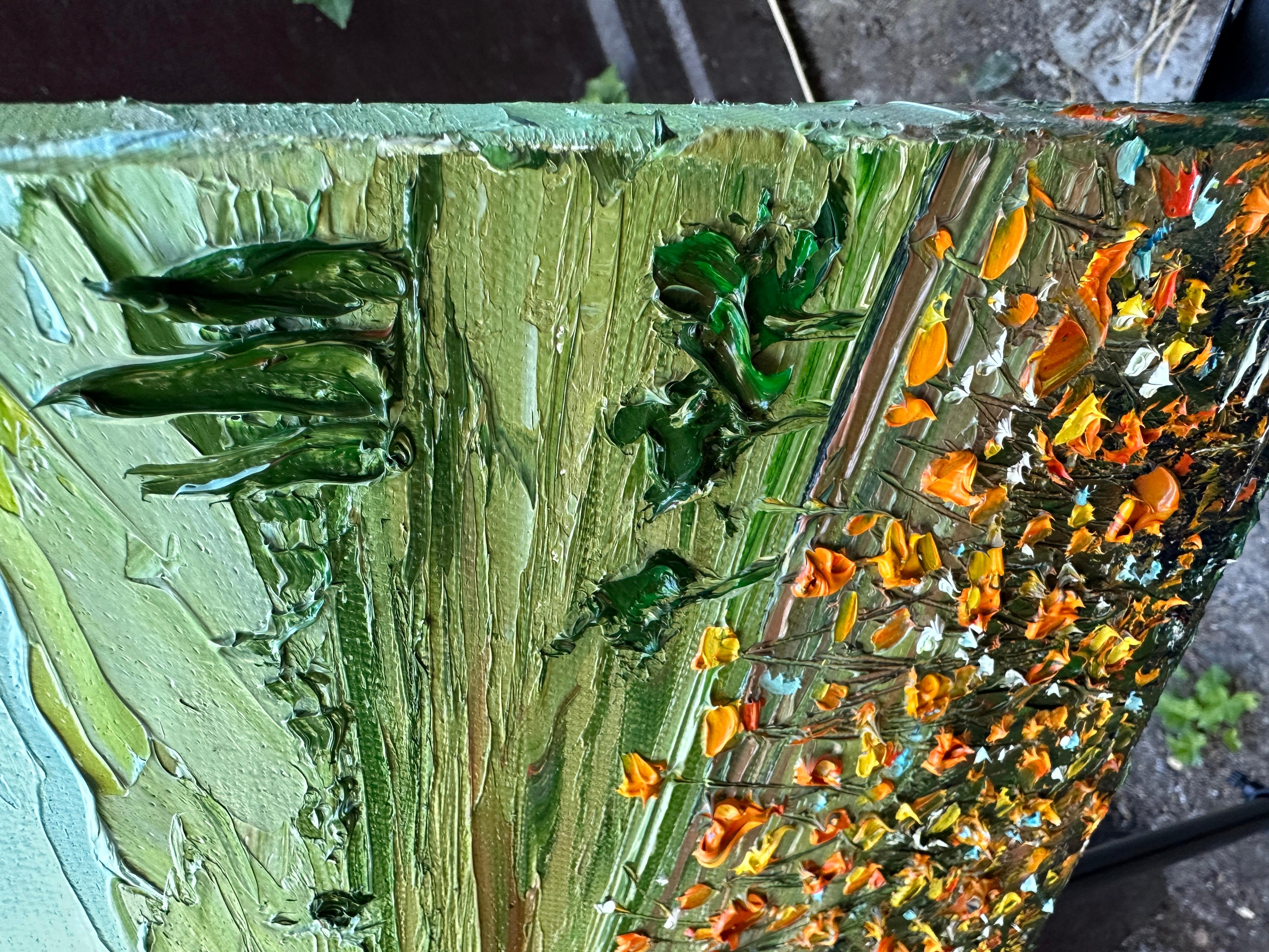 Fleur de coquelicot, peinture à l'huile - Painting de Lisa Elley