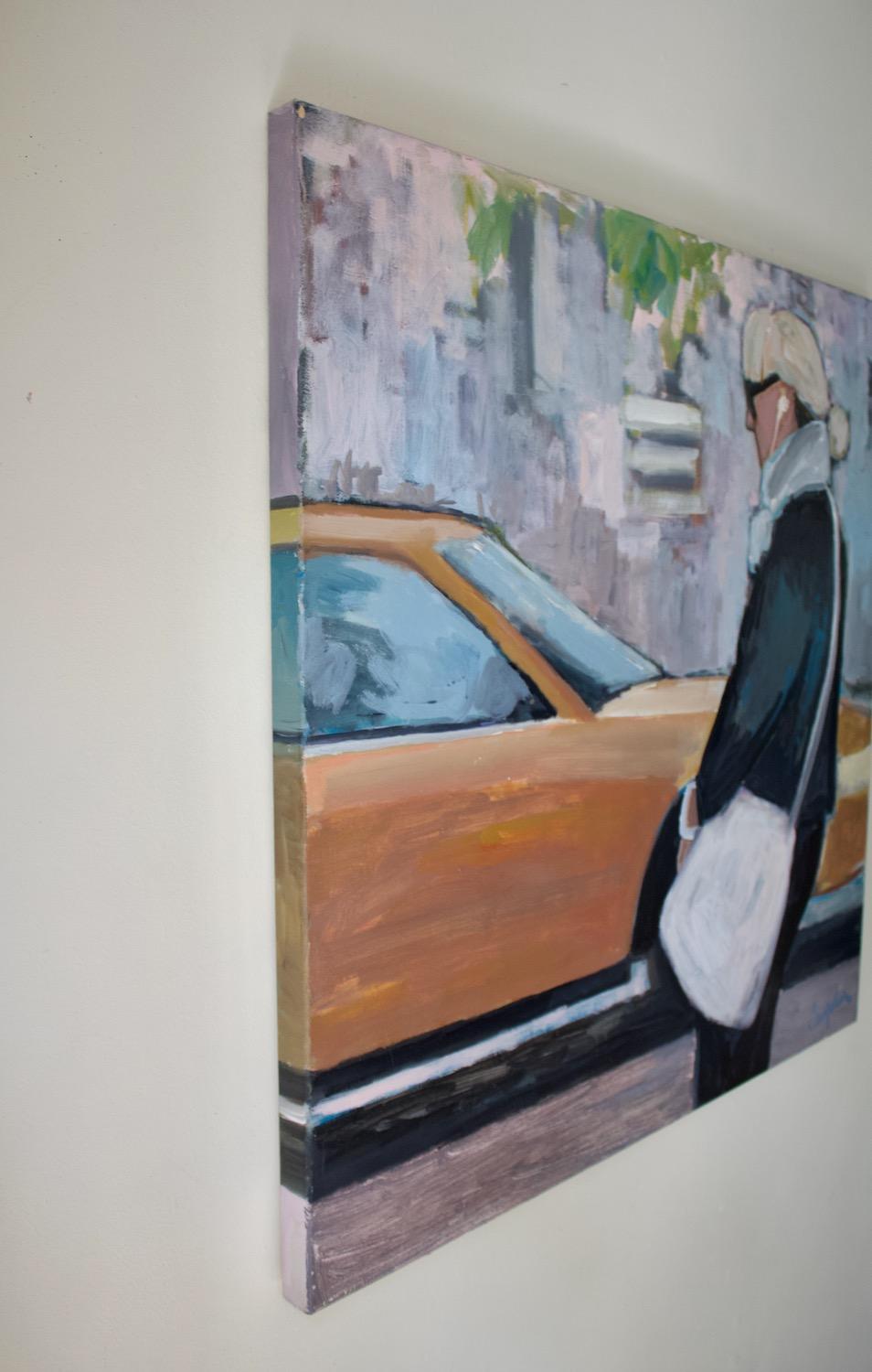 Walking in Midtown, peinture originale - Painting de Carey Parks