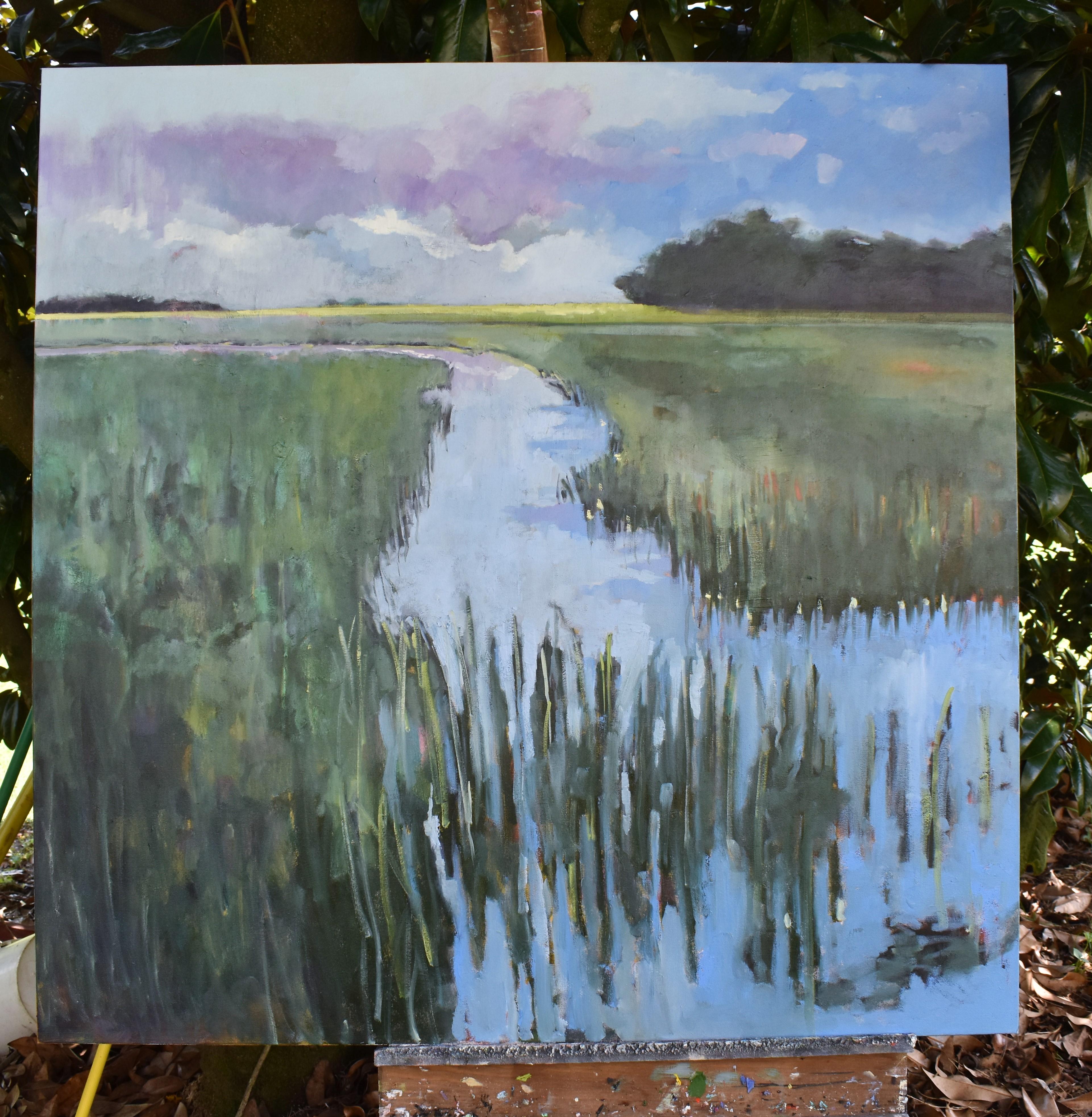 <p>Artist Comments<br>Artist Mary Pratt paints a quiet marsh winding through soft green grasses. She fully captures the beauty of the low country in an impressionist demonstration. 
