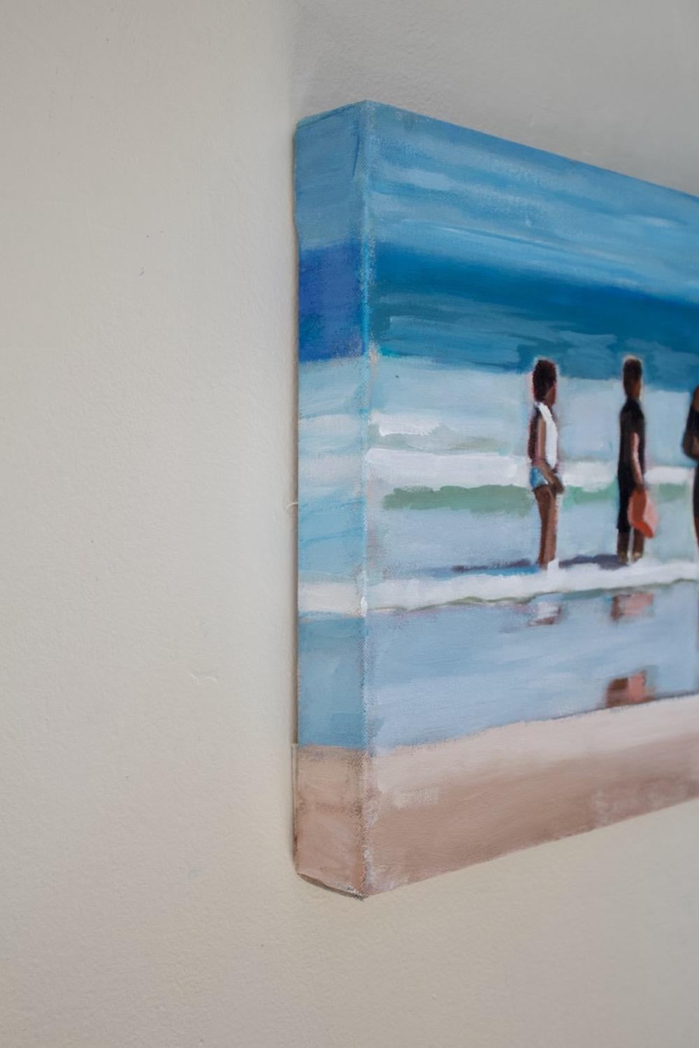 <p>Artist Comments<br>Artist Carey Parks paints a mother watching her children blissfully wading by the shore. She references the piece on a photo taken at the beach in Rhode Island. The bright sunshine provides high contrasts of colors and