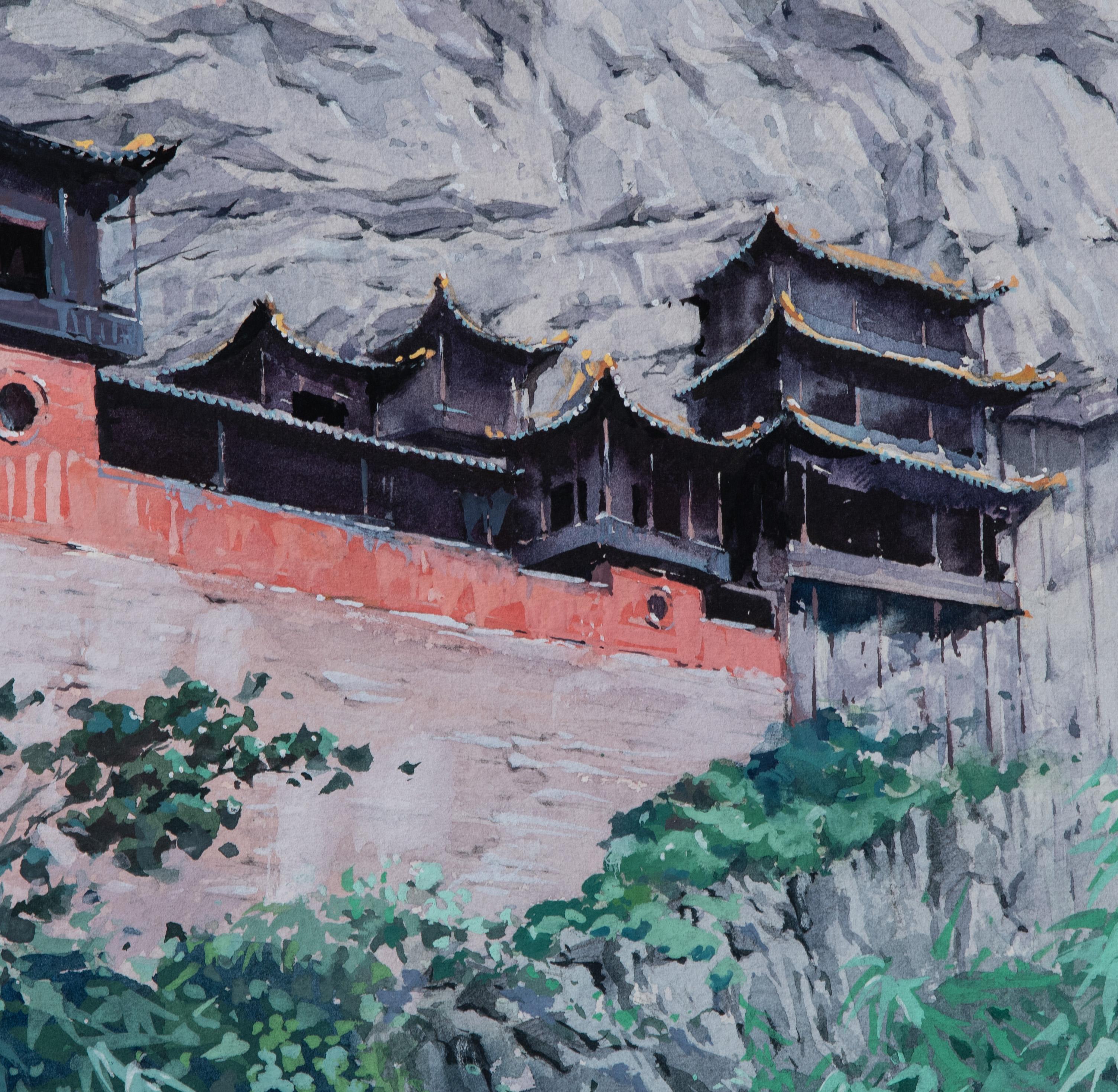 Aquarell-Impressionen der chinesischen Architektur 14, Originalgemälde im Angebot 1
