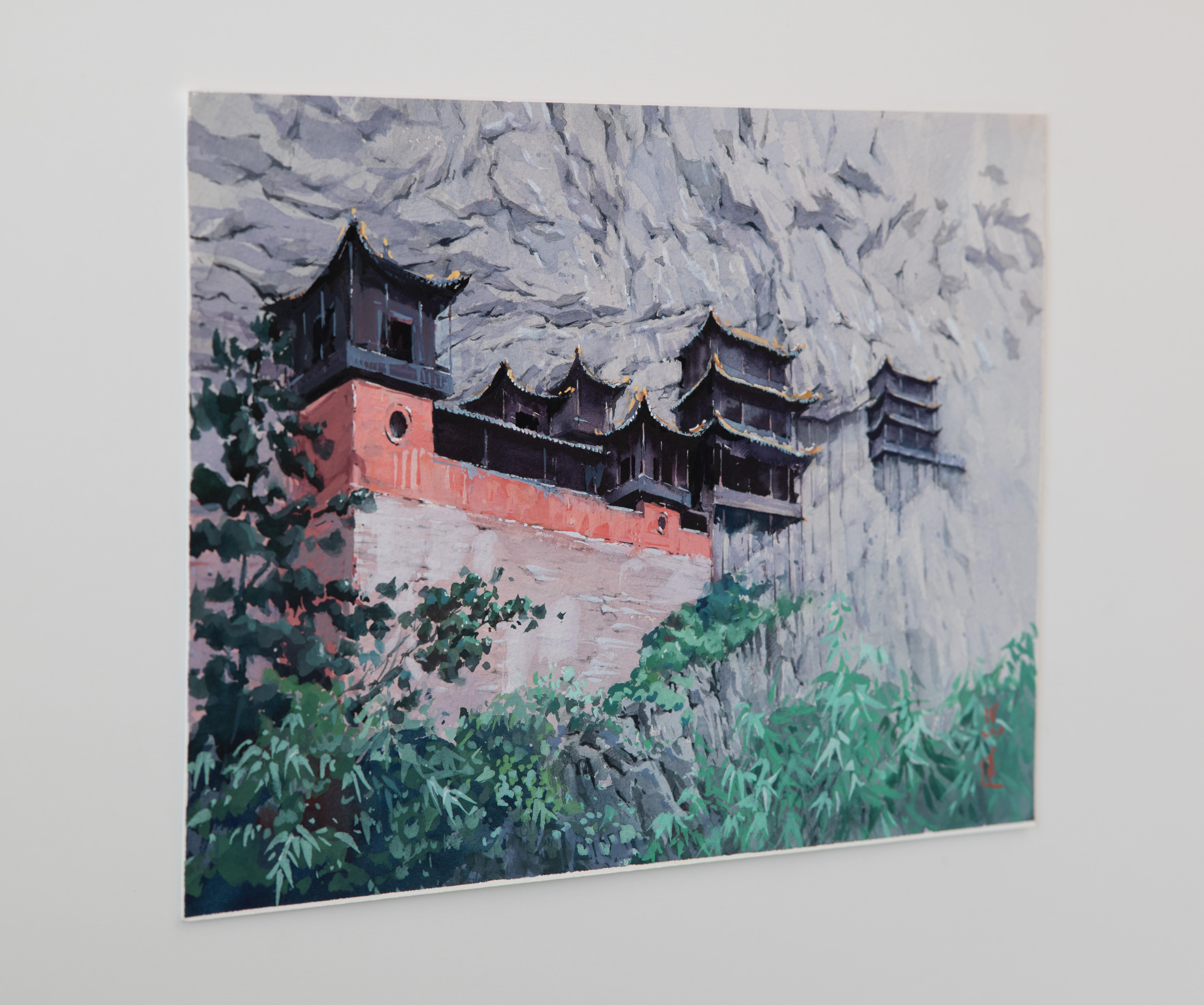 Watercolor Impressions of Chinese Architecture 14, Original Painting - Impressionist Art by Siyuan Ma