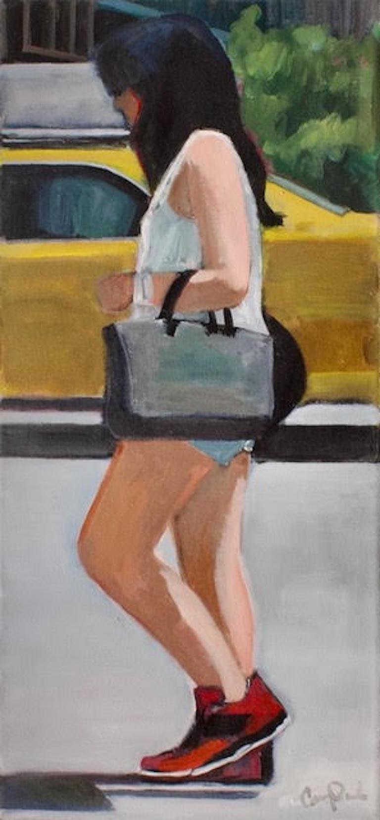 Walking in Soho, Original Painting - Art by Carey Parks