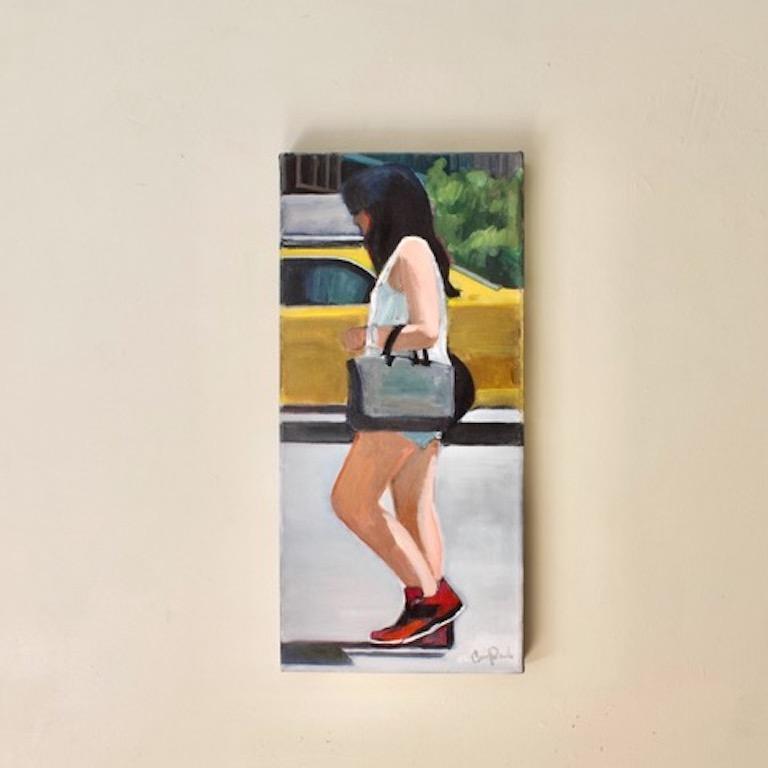 <p>Artist Comments<br />Artist Carey Parks depicts a woman walking along the streets of Soho. A yellow taxi passes in the background,  compelling the viewer to explore the composition thoroughly. She captures images of people walking in the city and