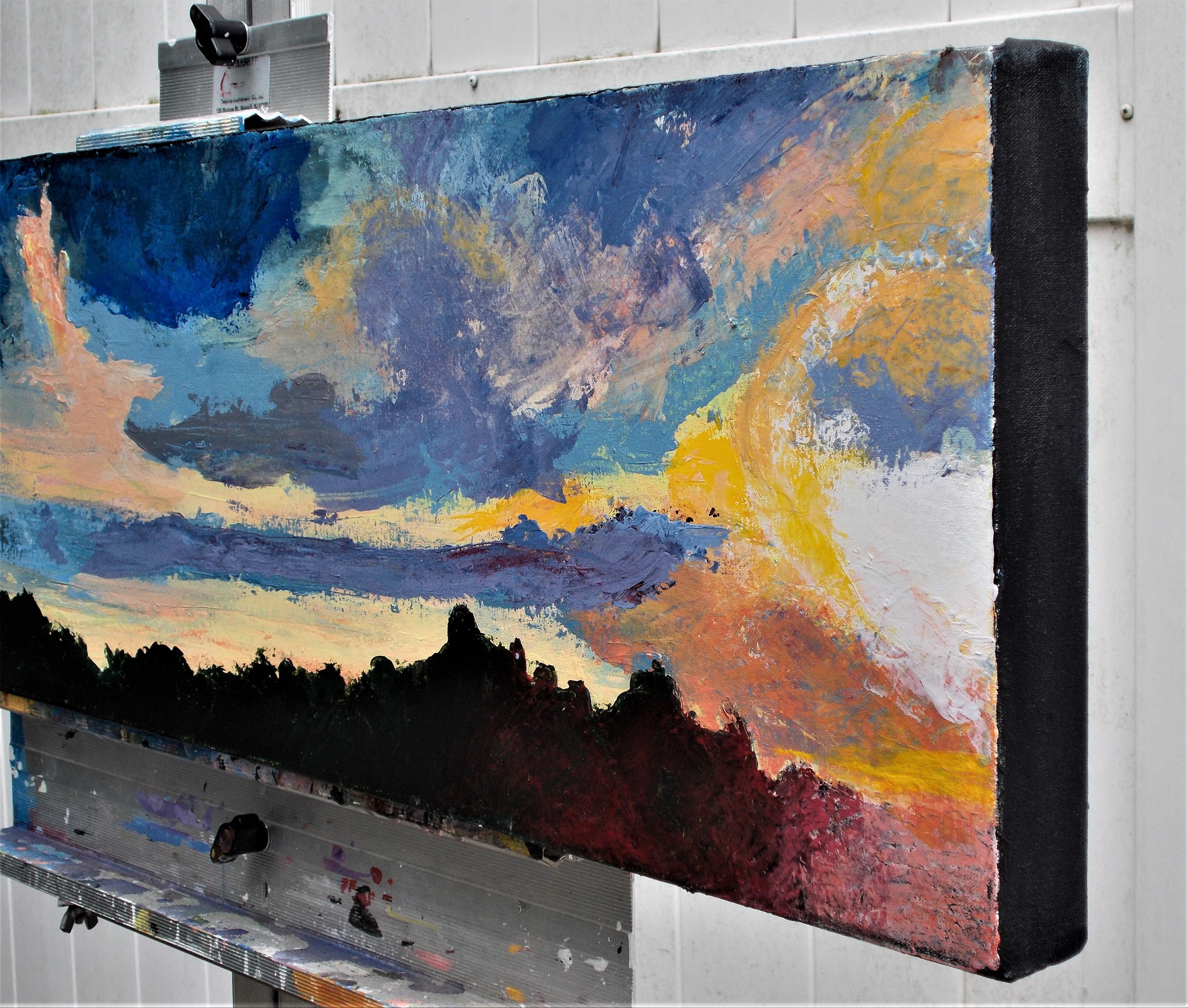 <p>Artist Comments<br>Artist Benjamin Thomas paints a vast panoramic view of swirling clouds over the horizon. 