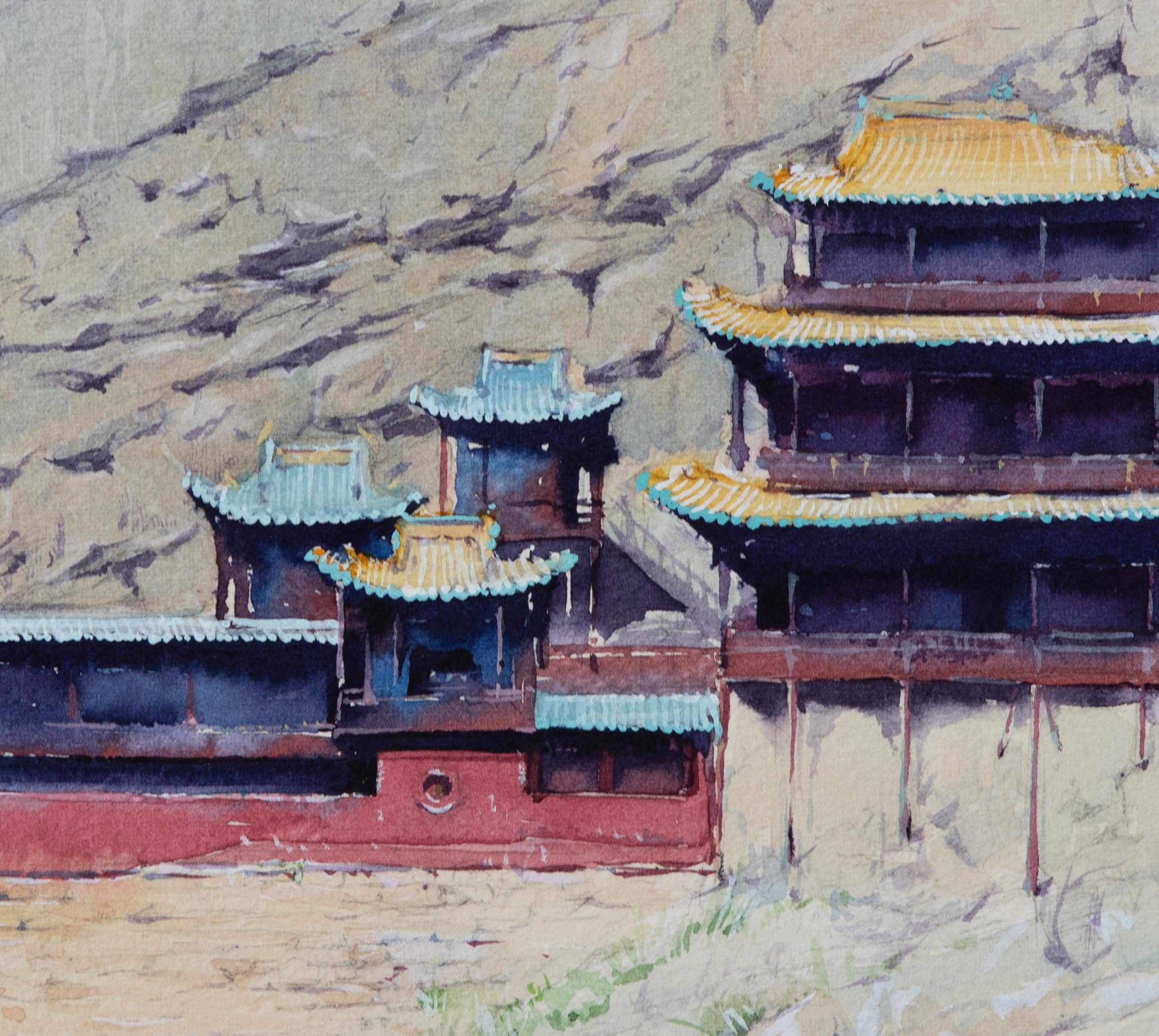 <p>Artist Comments<br>Artist Siyuan Ma presents an impressionist depiction of the Hanging Temple, a famous cultural landmark in China. Its Chinese name takes the character 