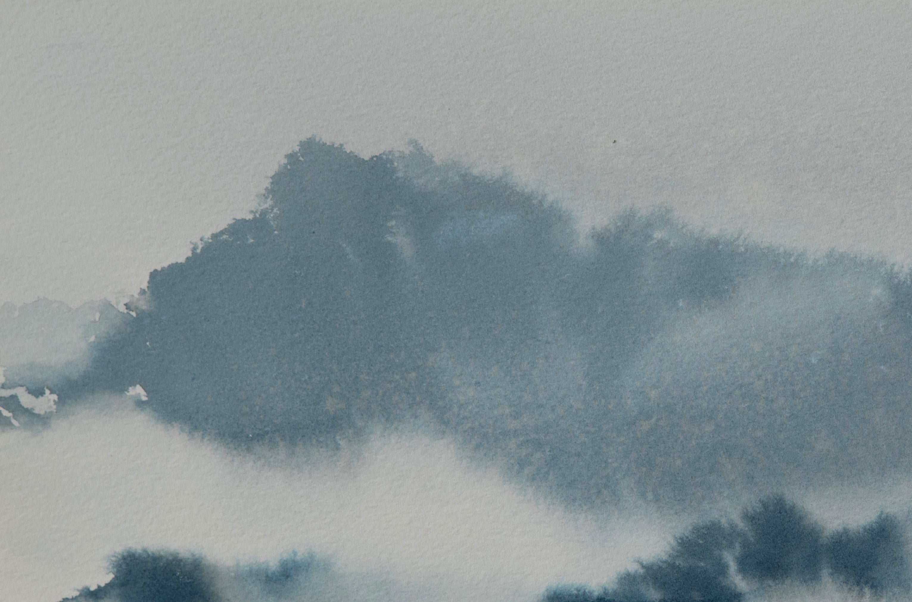 <p>Artist Comments<br>A breathtaking panorama of mountains emerges from the mist in artist Siyuan Ma's piece. The abstract imagery takes the viewer into a dreamlike world of soft meandering colors. Continuous mountain ranges linger in the sky with