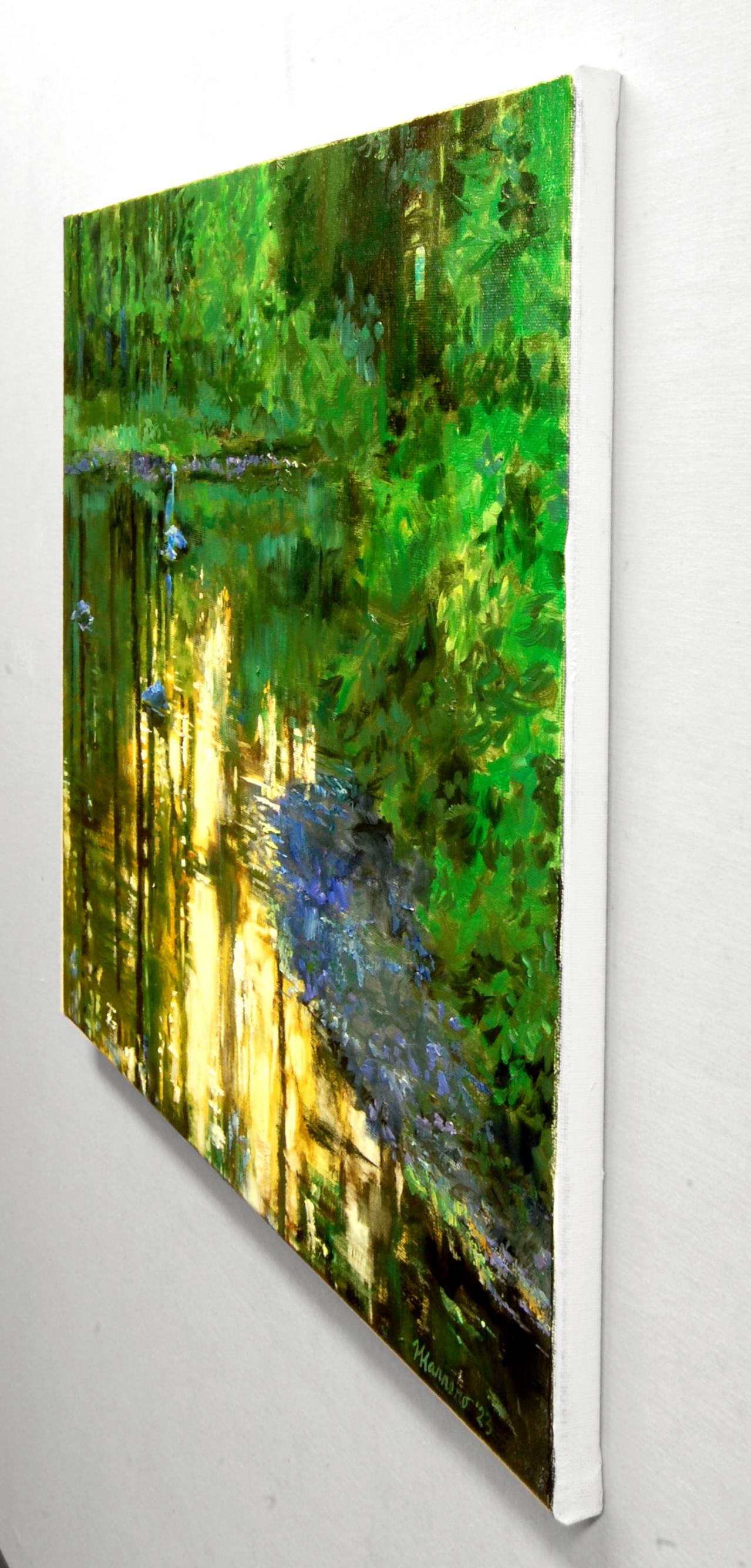 Le patient Heron, peinture à l'huile - Impressionnisme Art par Onelio Marrero