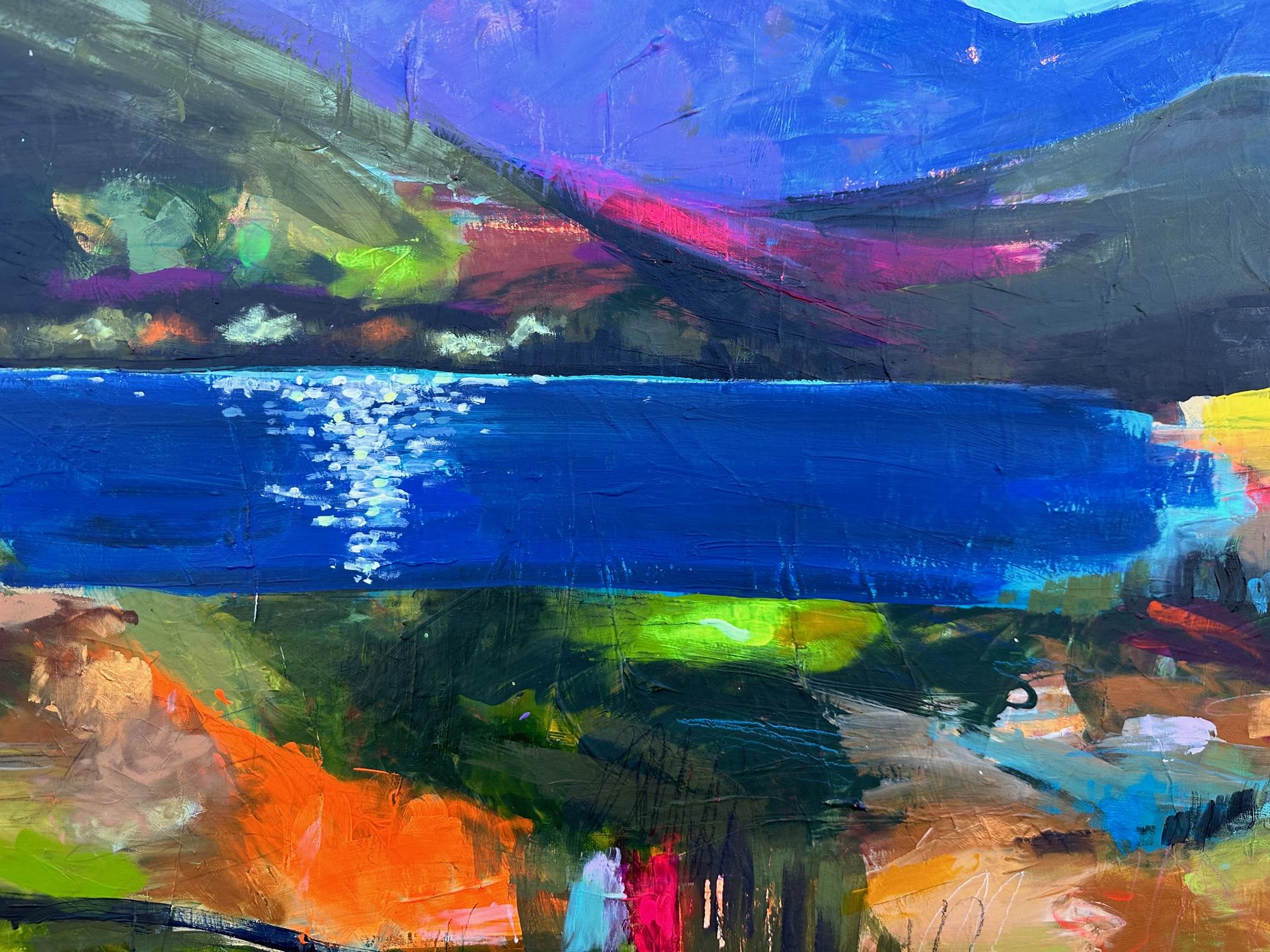 Brillante Lago Sol, Pintura Original en venta 1