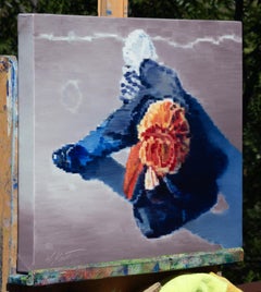 Peinture à l'huile - Parisian on the Phone