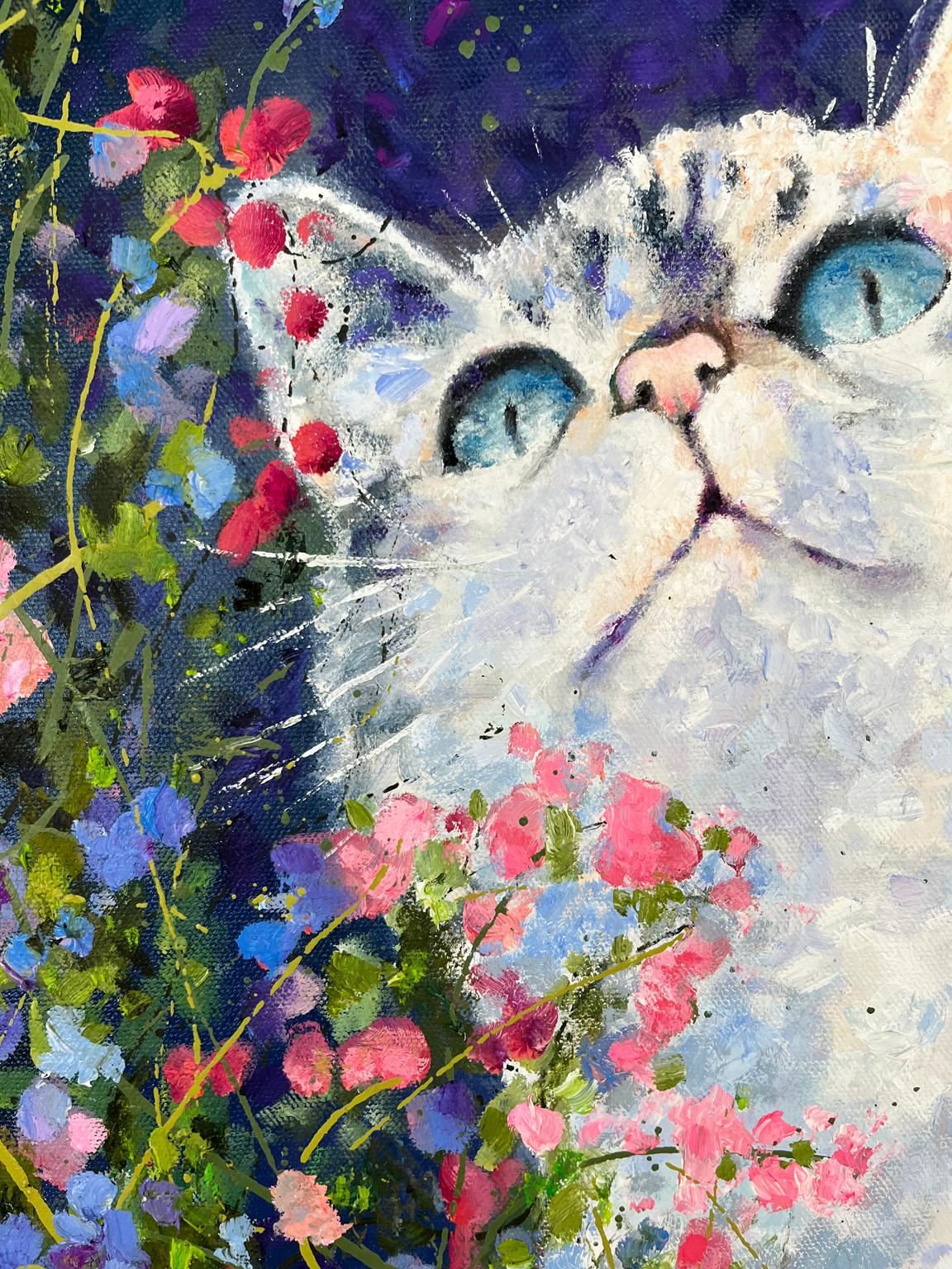 Feline Good, Oil Painting For Sale 1