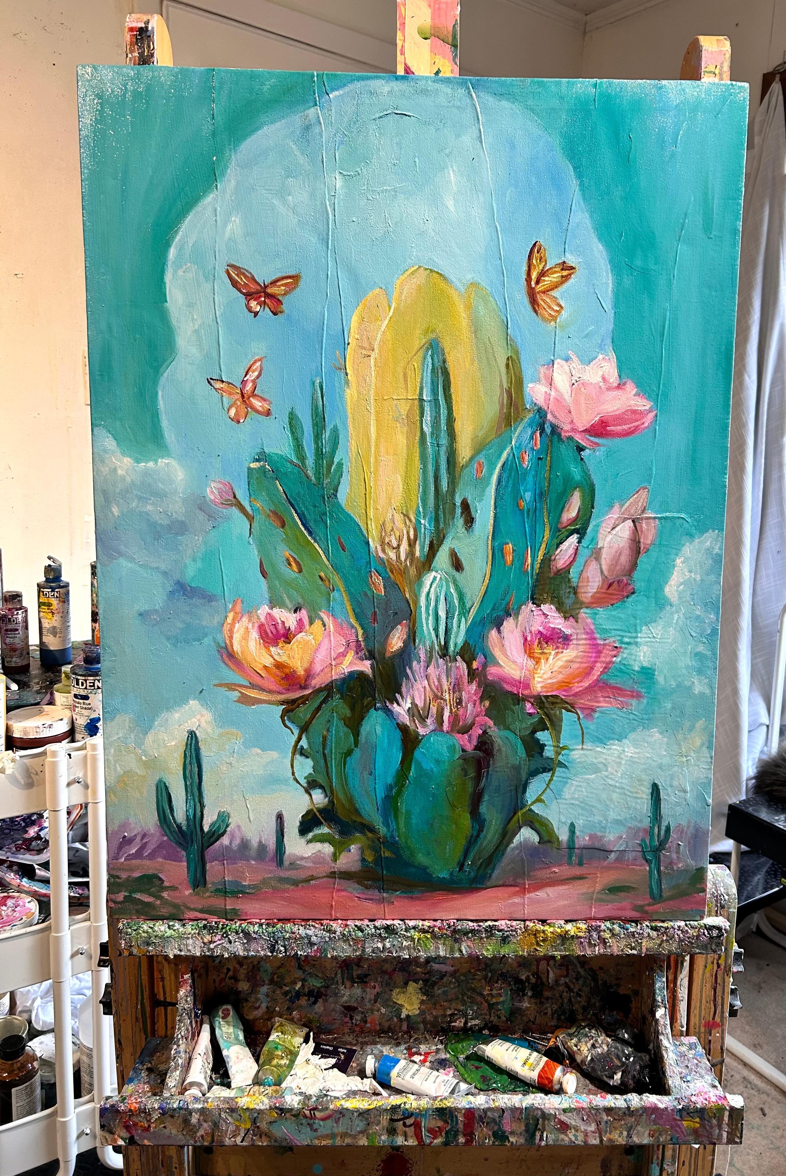 <p>Artist Comments<br>In this piece, artist Julia Hacker creates a whimsical and vivid dreamscape of a desert. 