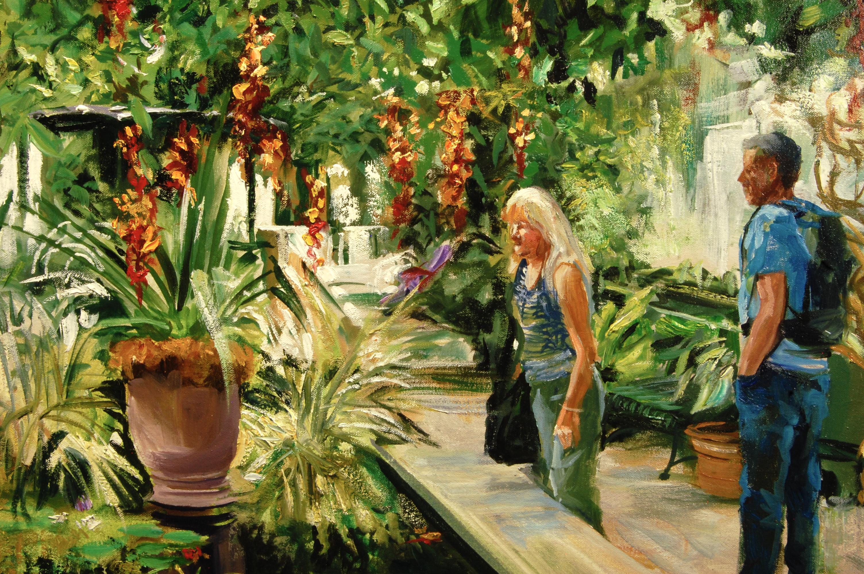 Festa per gli occhi, Pittura a olio - Landscape Painting Marrone di Onelio Marrero