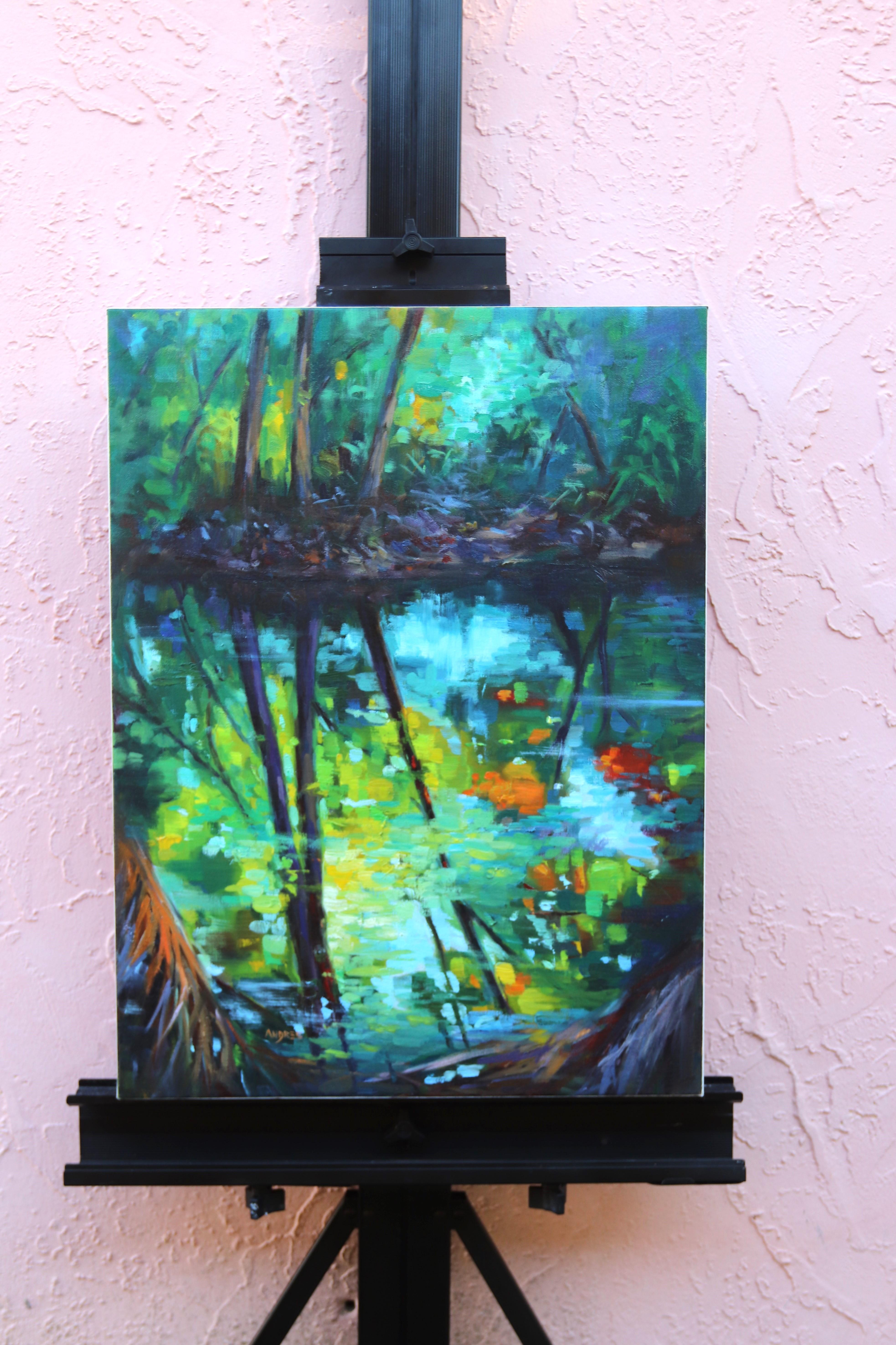 <p>Artist Comments<br>Inspired by his plein air study, artist Andres Lopez presents a narrow river filled with light and color. 
