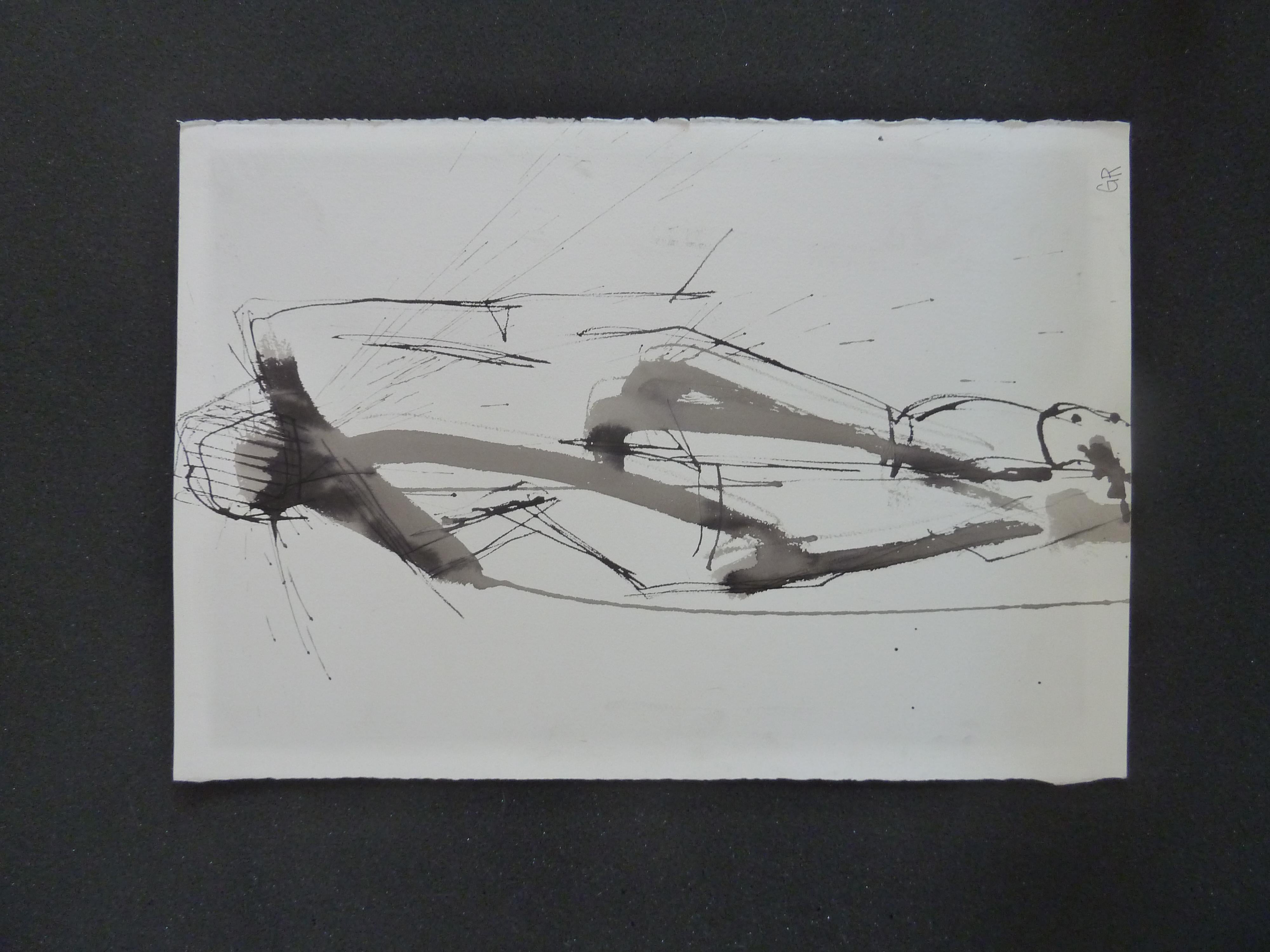 Gestural Ink Drawing #56, Abstract Painting - Art by Gail Ragains