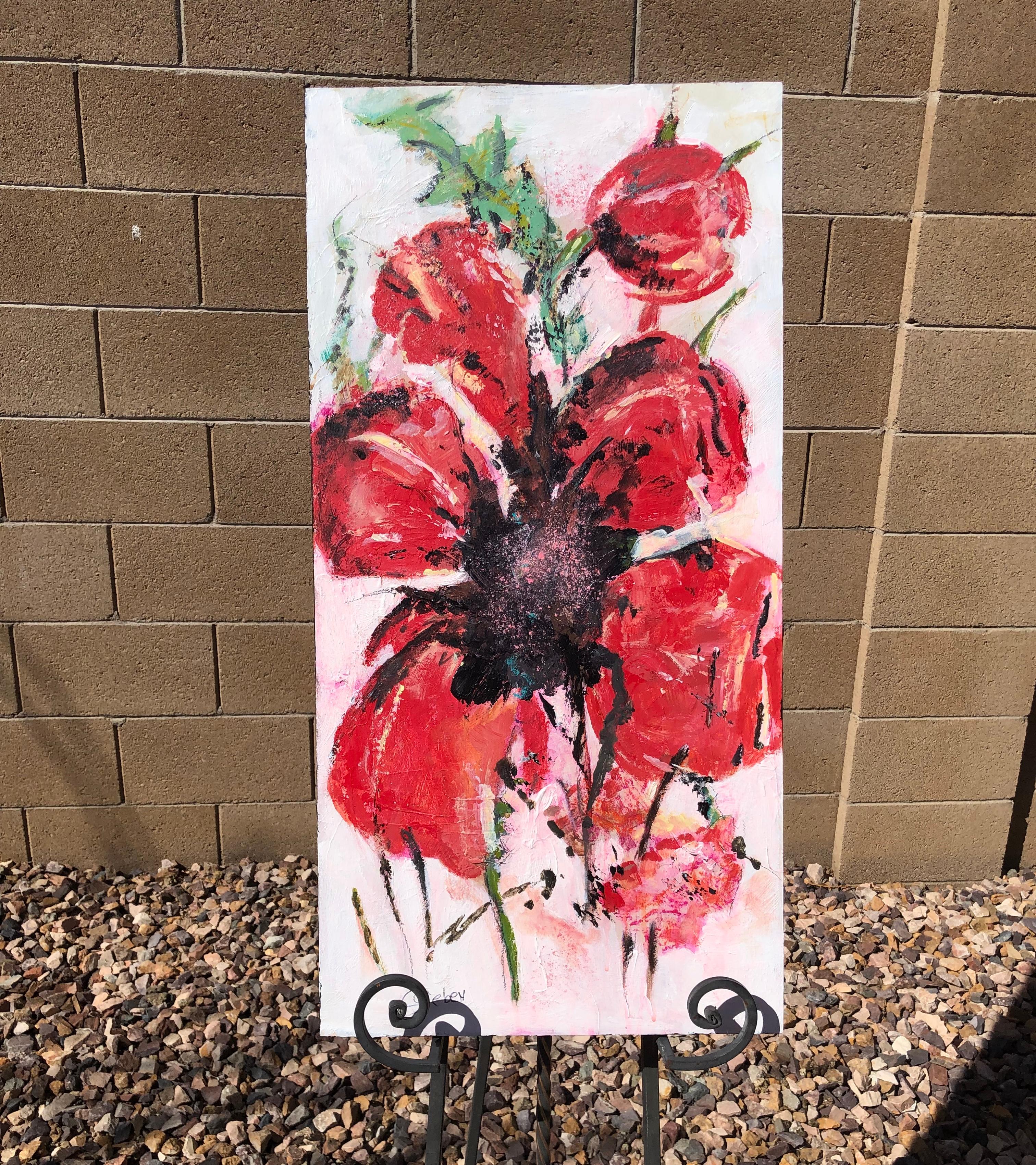 Rote Mohnblumen, Originalgemälde (Expressionismus), Painting, von Sharon Sieben