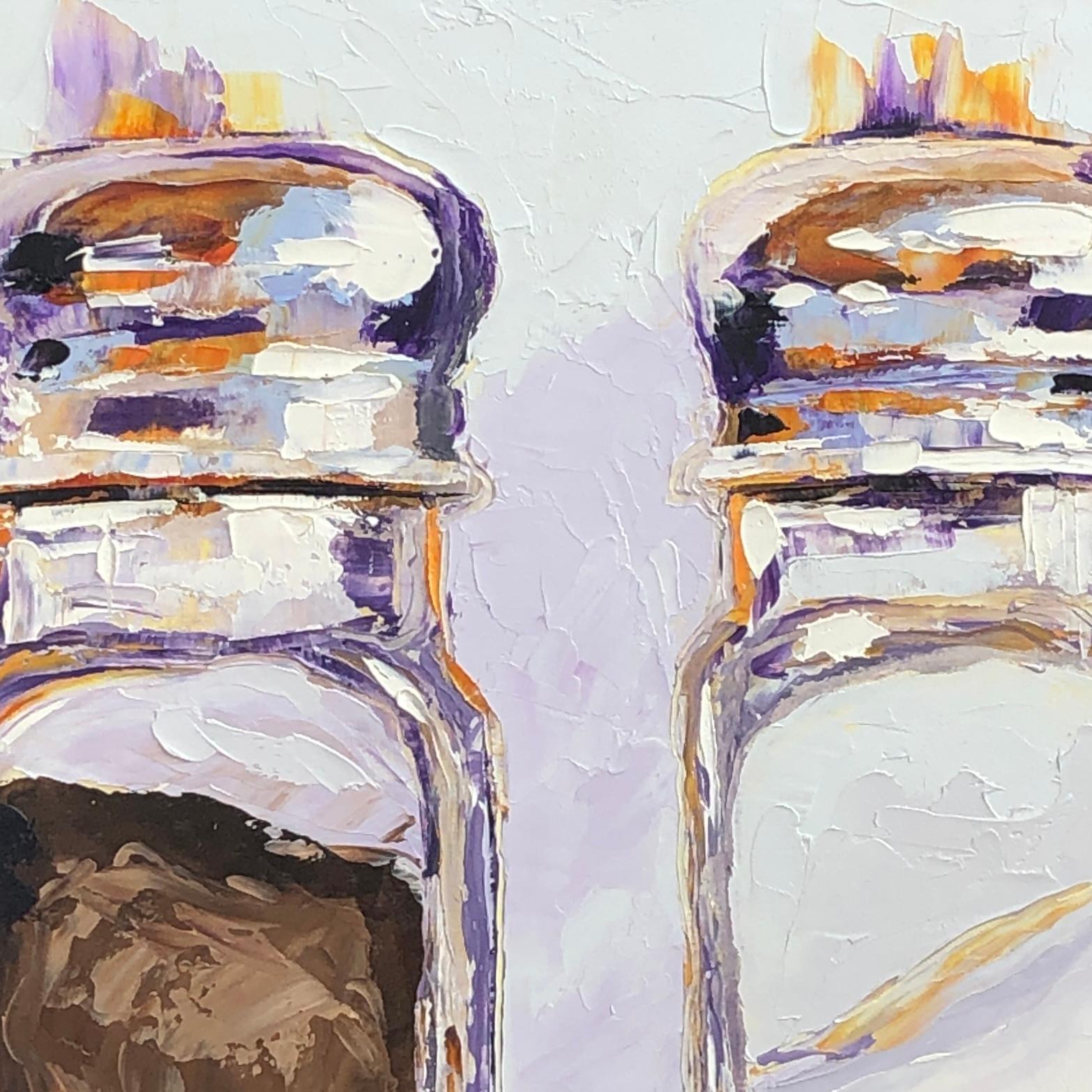 Always Together, Ölgemälde (Grau), Still-Life Painting, von Karen Barton