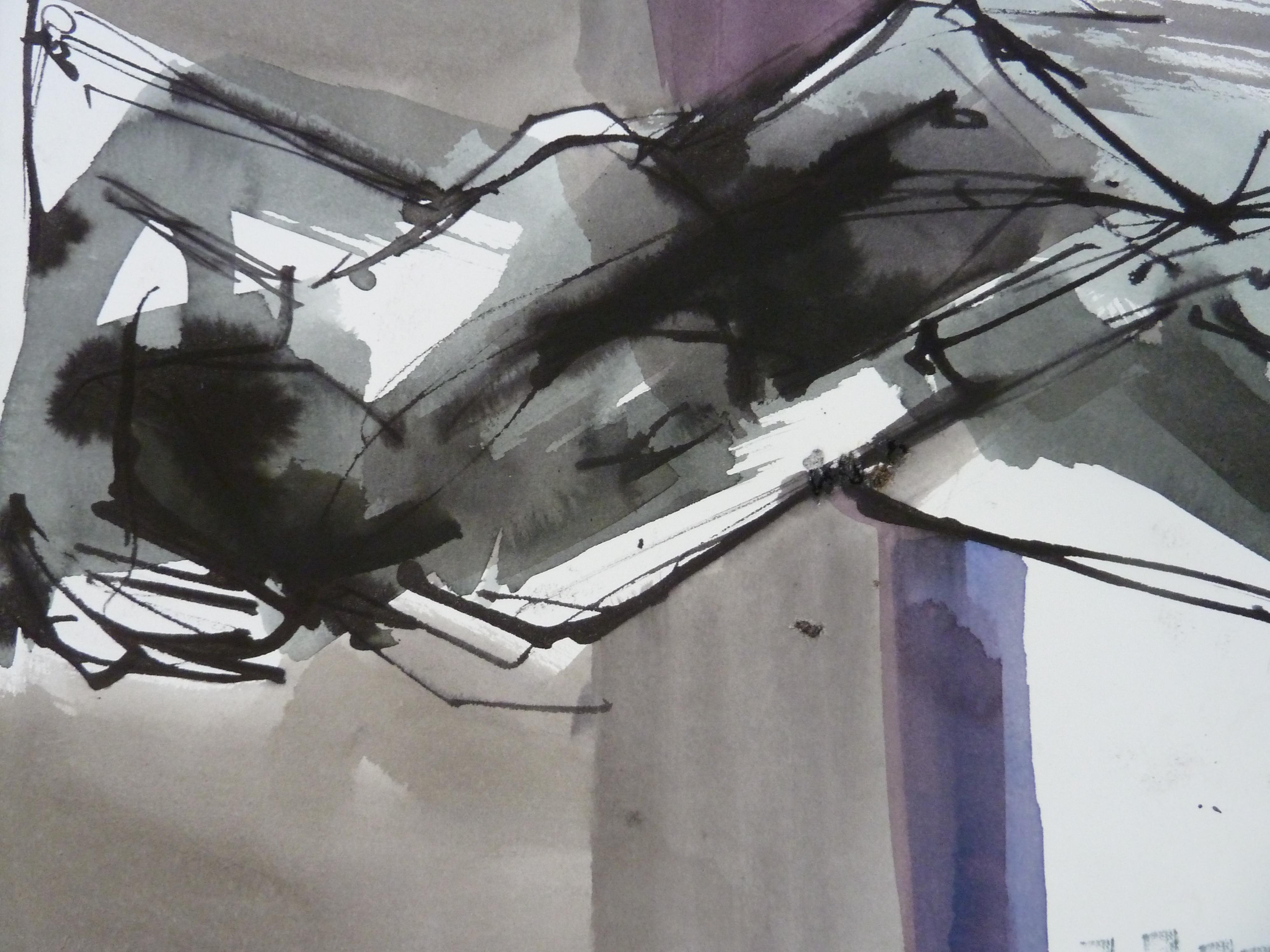 <p>Artist Comments<br />Using gestural ink washes, artist Gail Ragains captures a live model's pose with the direct application of ink. She uses expressive application to quickly capture the subject's form, followed by more thoughtful lines created