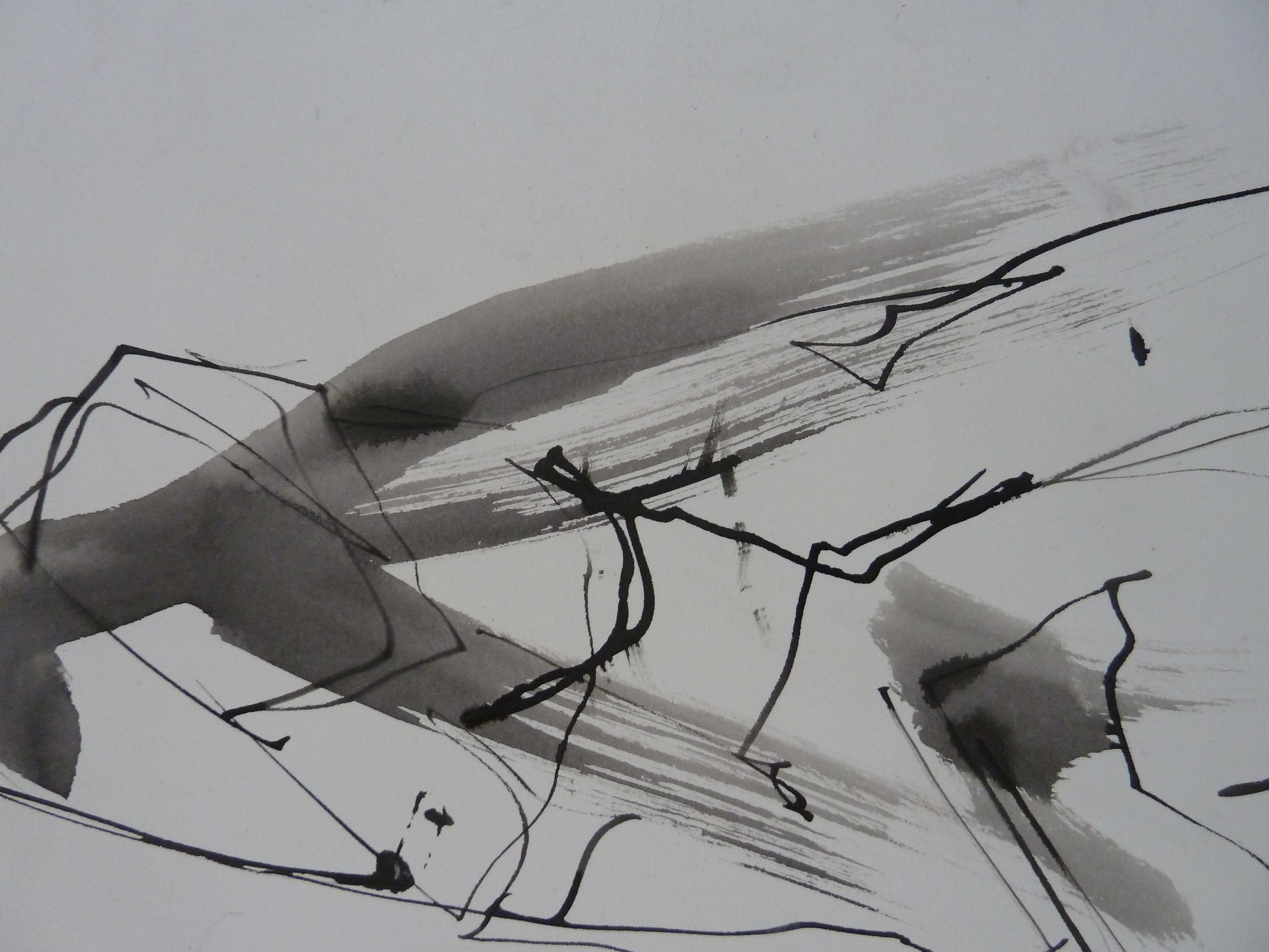 <p>Artist Comments<br>Using gestural ink washes to draw a live model's pose, artist Gail Ragains directly applies her medium in fast strokes. She uses an expressive approach to quickly record the subject's form, followed by more intentional lines