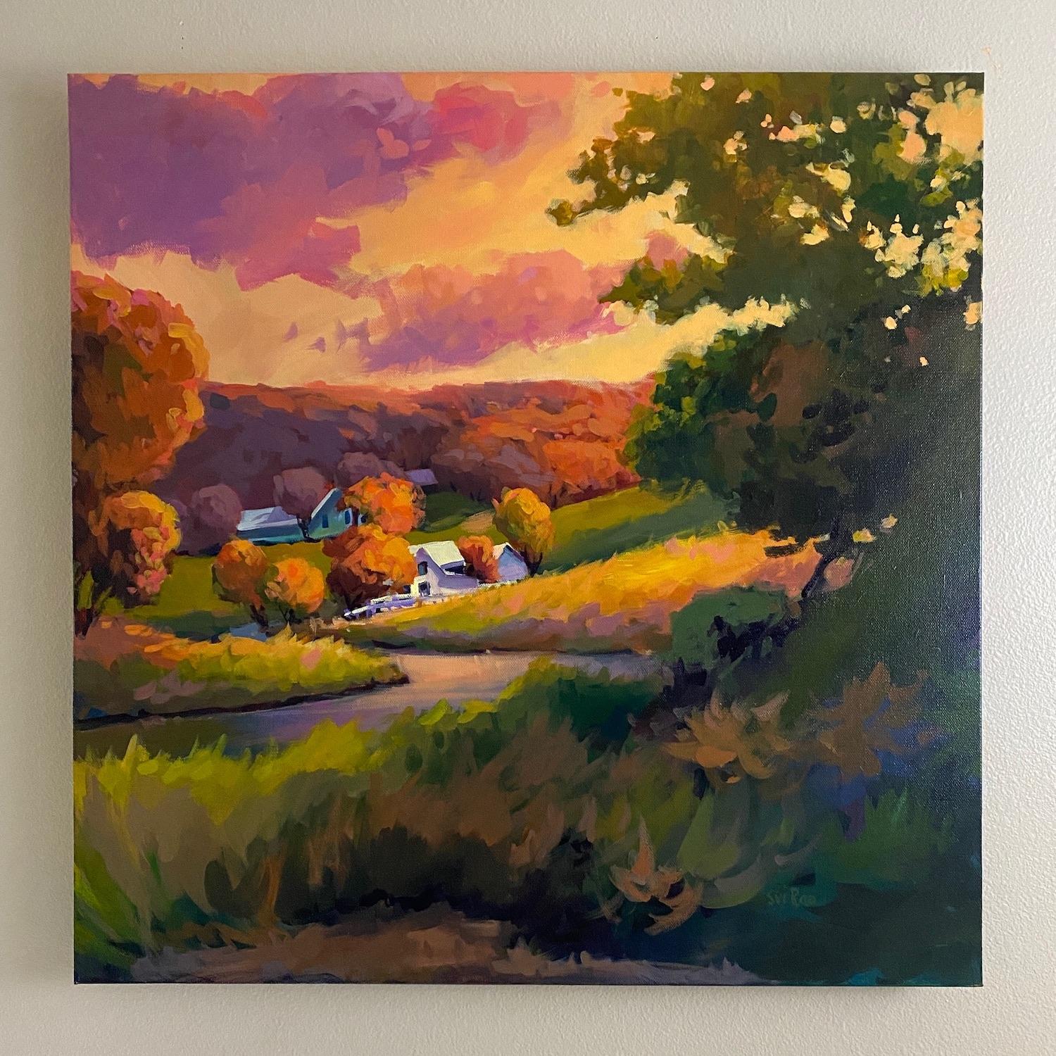 Golden Hour, Original Painting - Impressionist Art by Sri Rao
