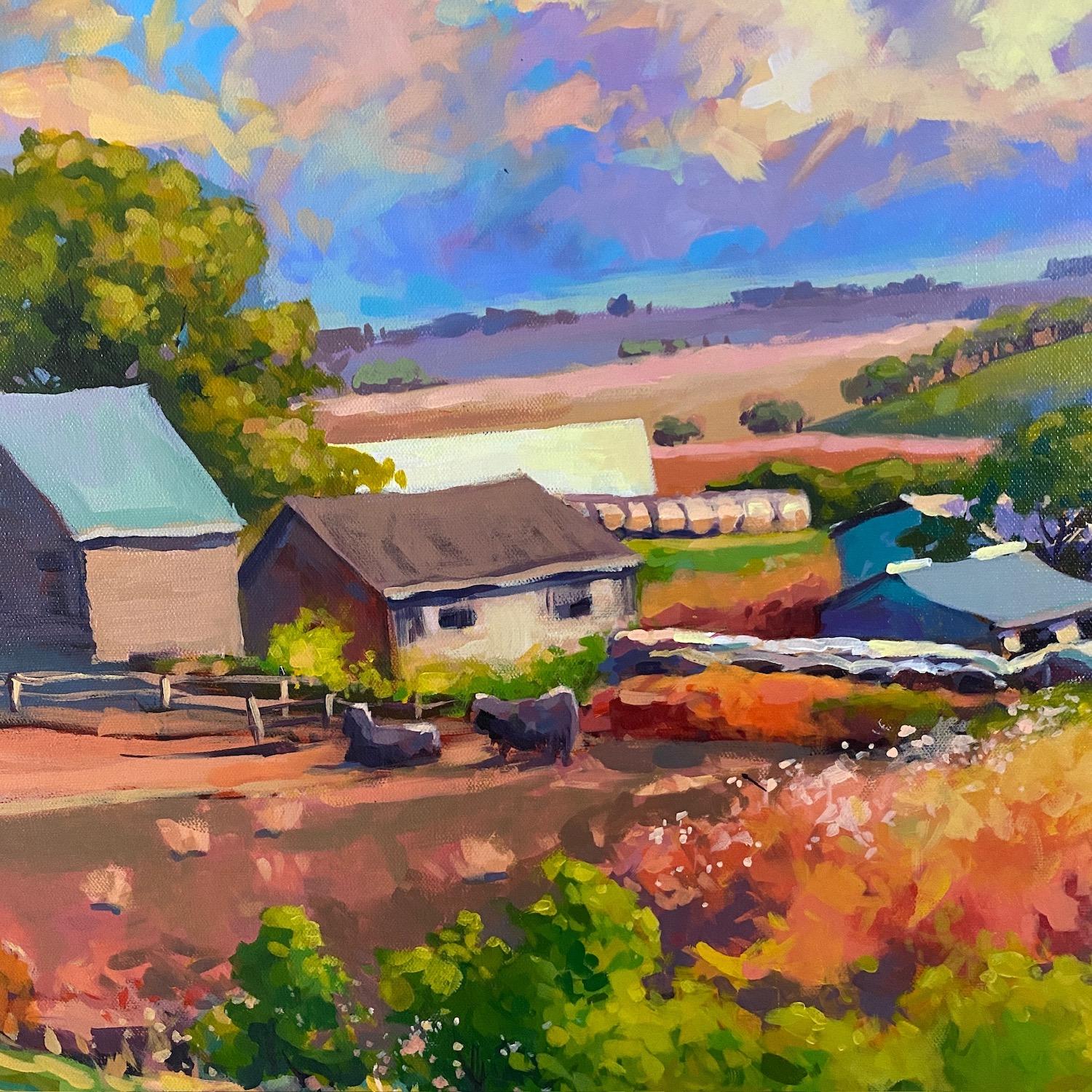 Overlooking the Farm, Original Painting For Sale 1