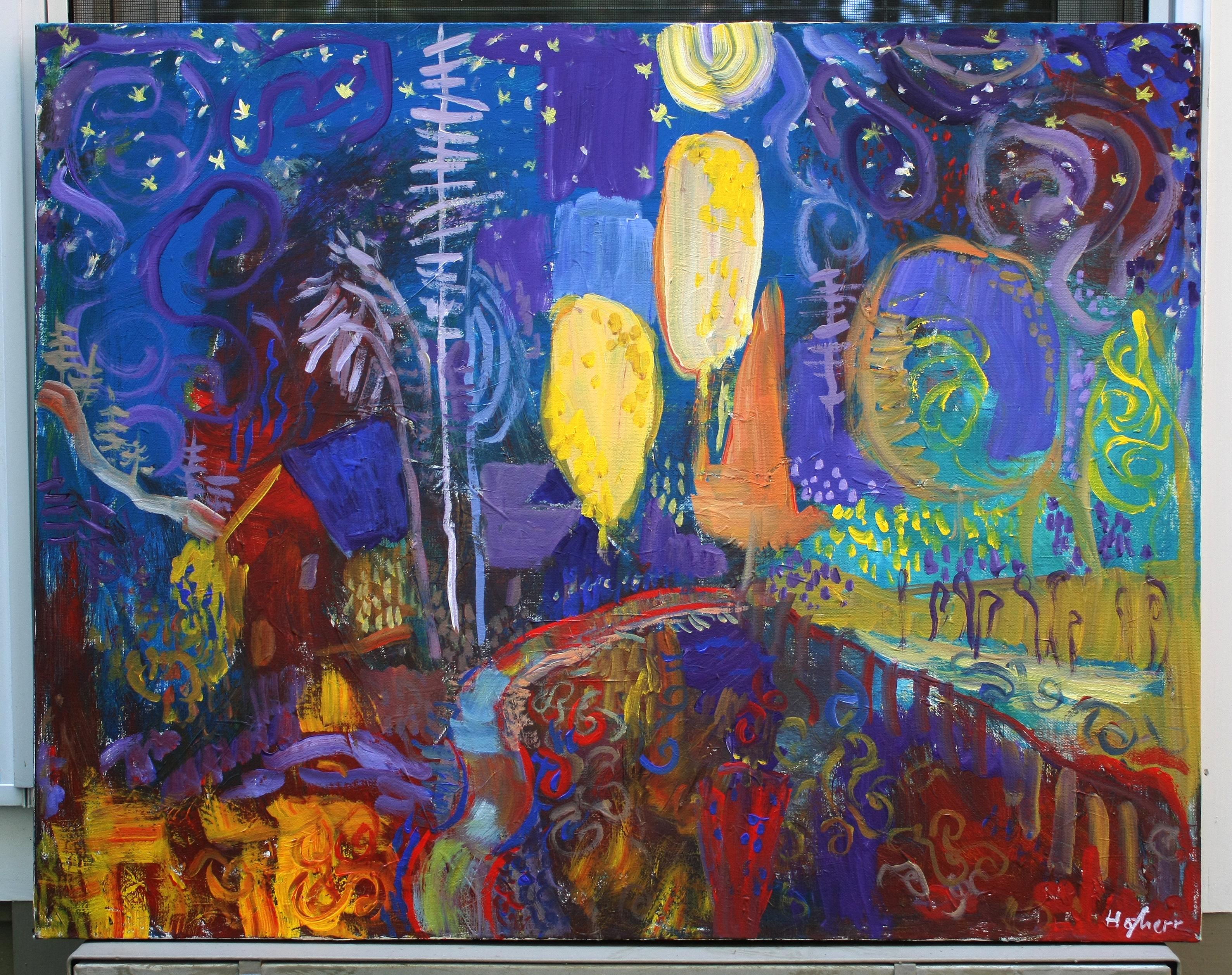 Einsame Oktobernacht, Originalgemälde (Expressionismus), Painting, von Robert Hofherr