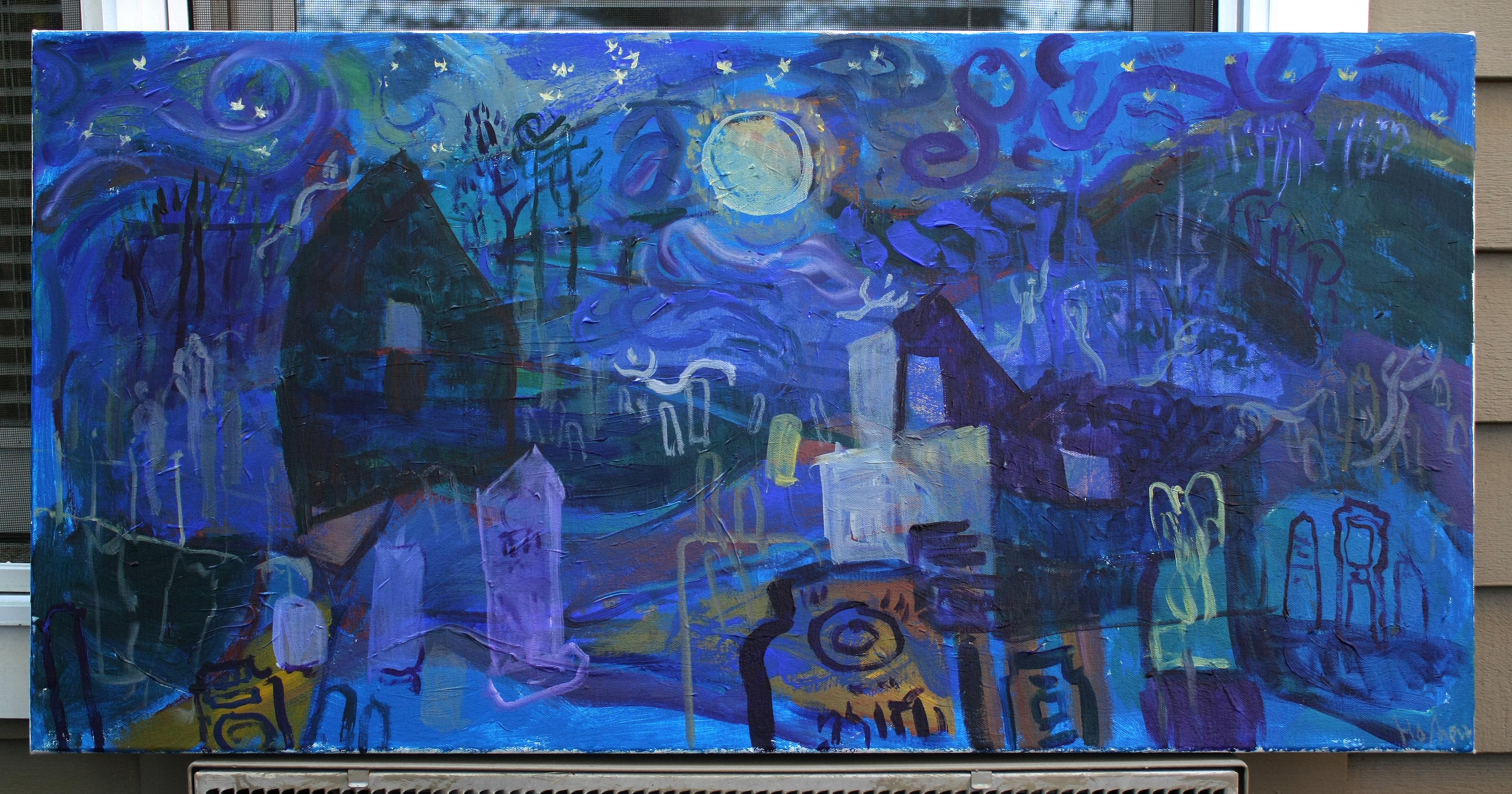 Ghosts in the Graveyard, Original Painting For Sale 1