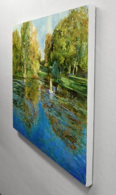 Early Morning at the Irish National Stud Farm, Oil Painting