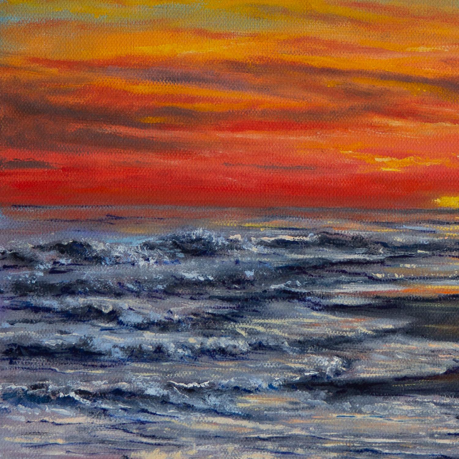 A Red Sunset, Oil Painting For Sale 1