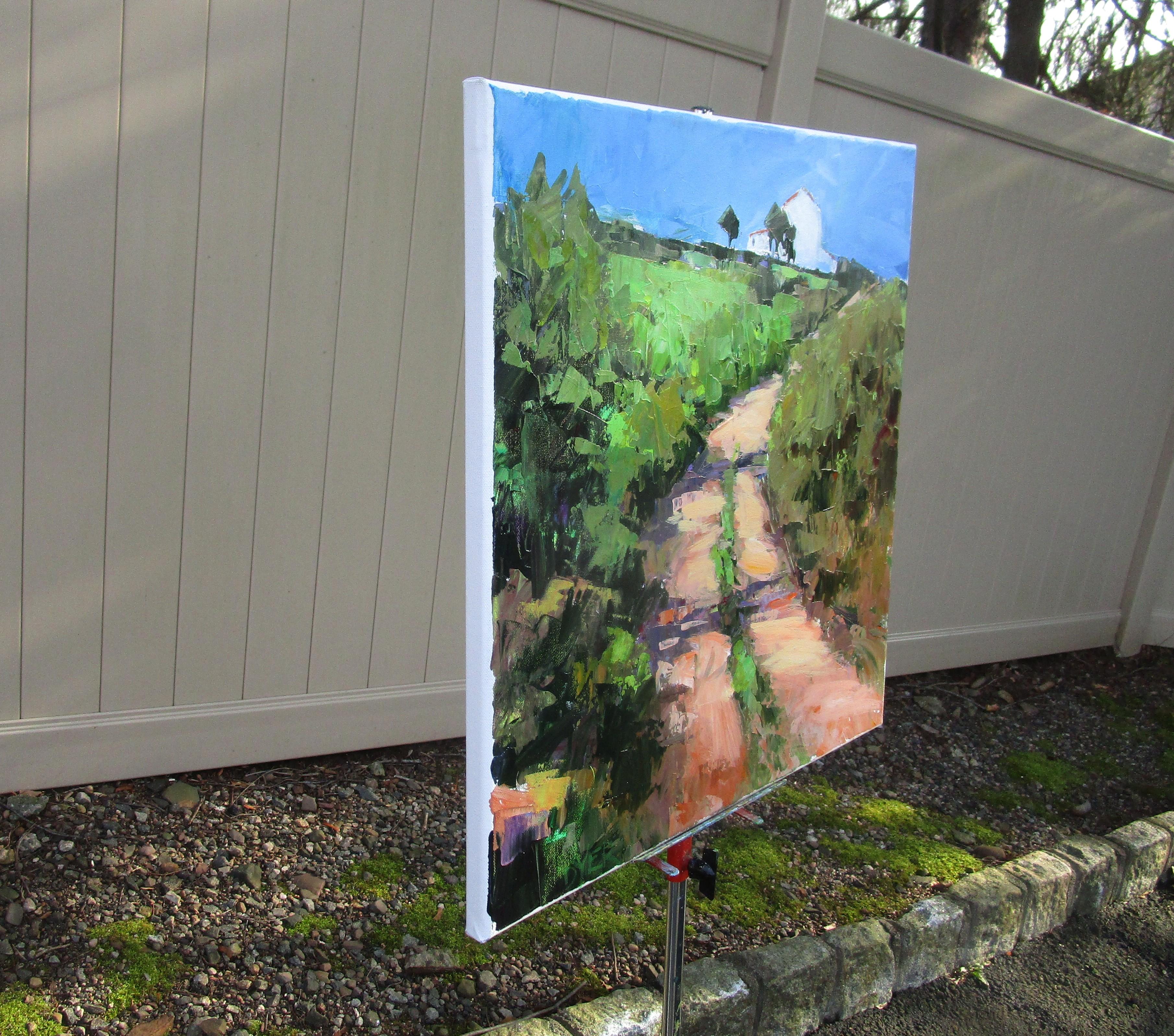 Uphill Path, Originalgemälde (Impressionismus), Art, von Janet Dyer