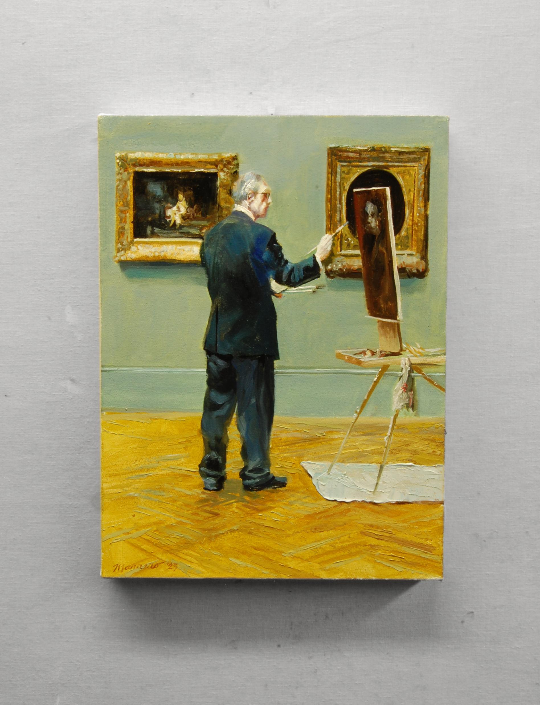 <p>Artist Comments<br>This painting combines two of artist Onelio Marrero's interests: his love for the Metropolitan Museum of Art in New York City and his fascination with observing artists at work. It portrays an elegantly dressed man engrossed in