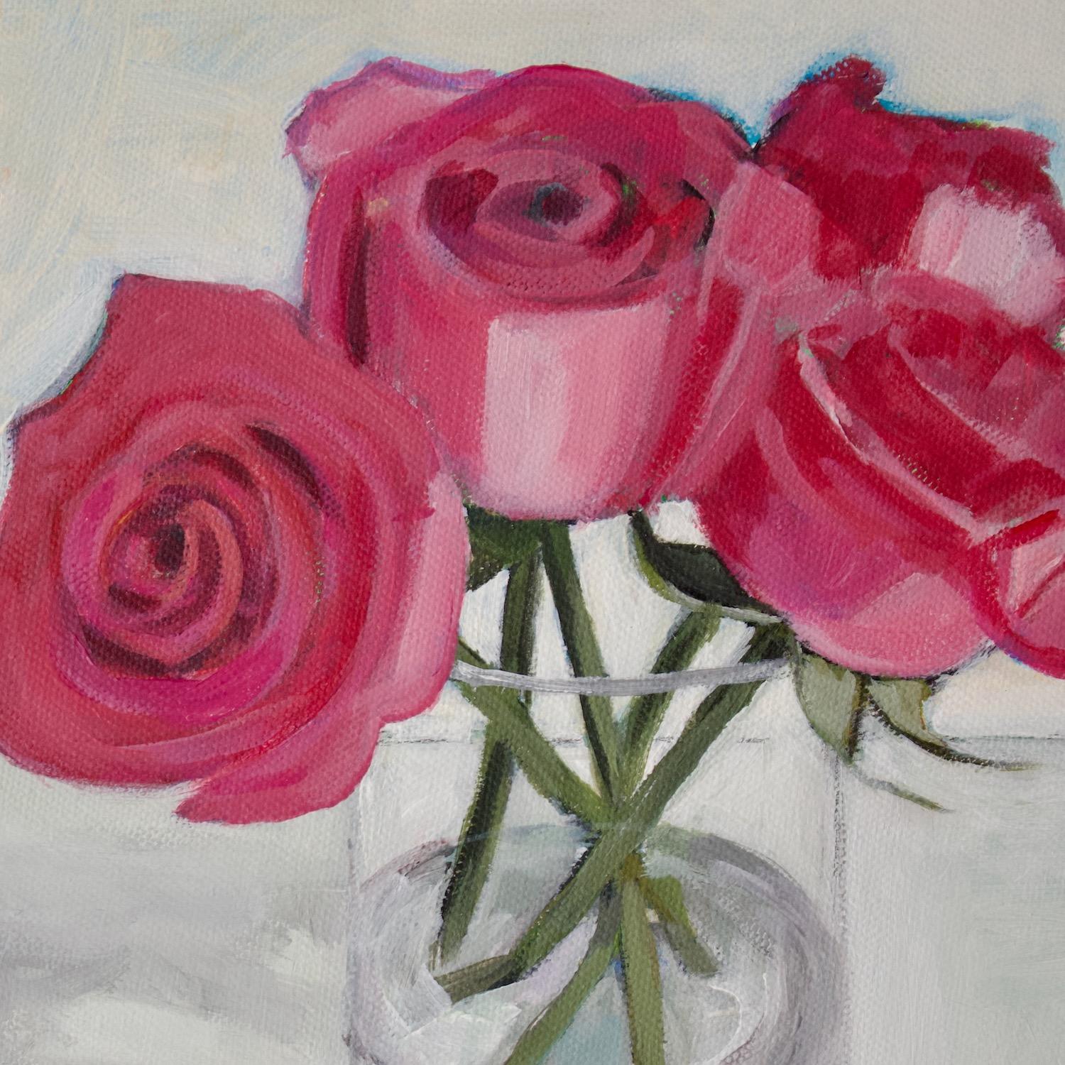 Four Roses, Original Painting For Sale 1