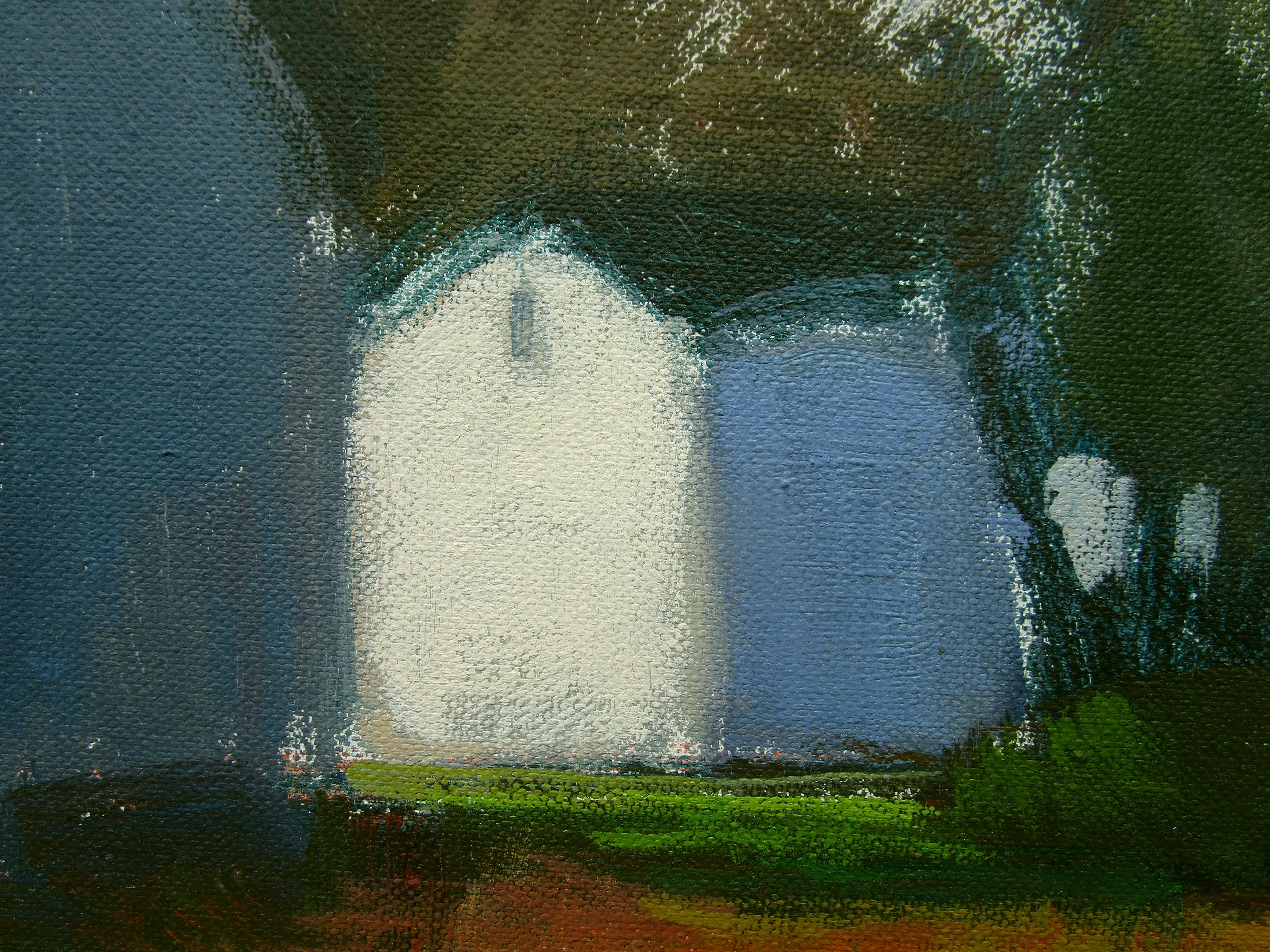 Farm in Afternoon Light, Original Painting For Sale 2