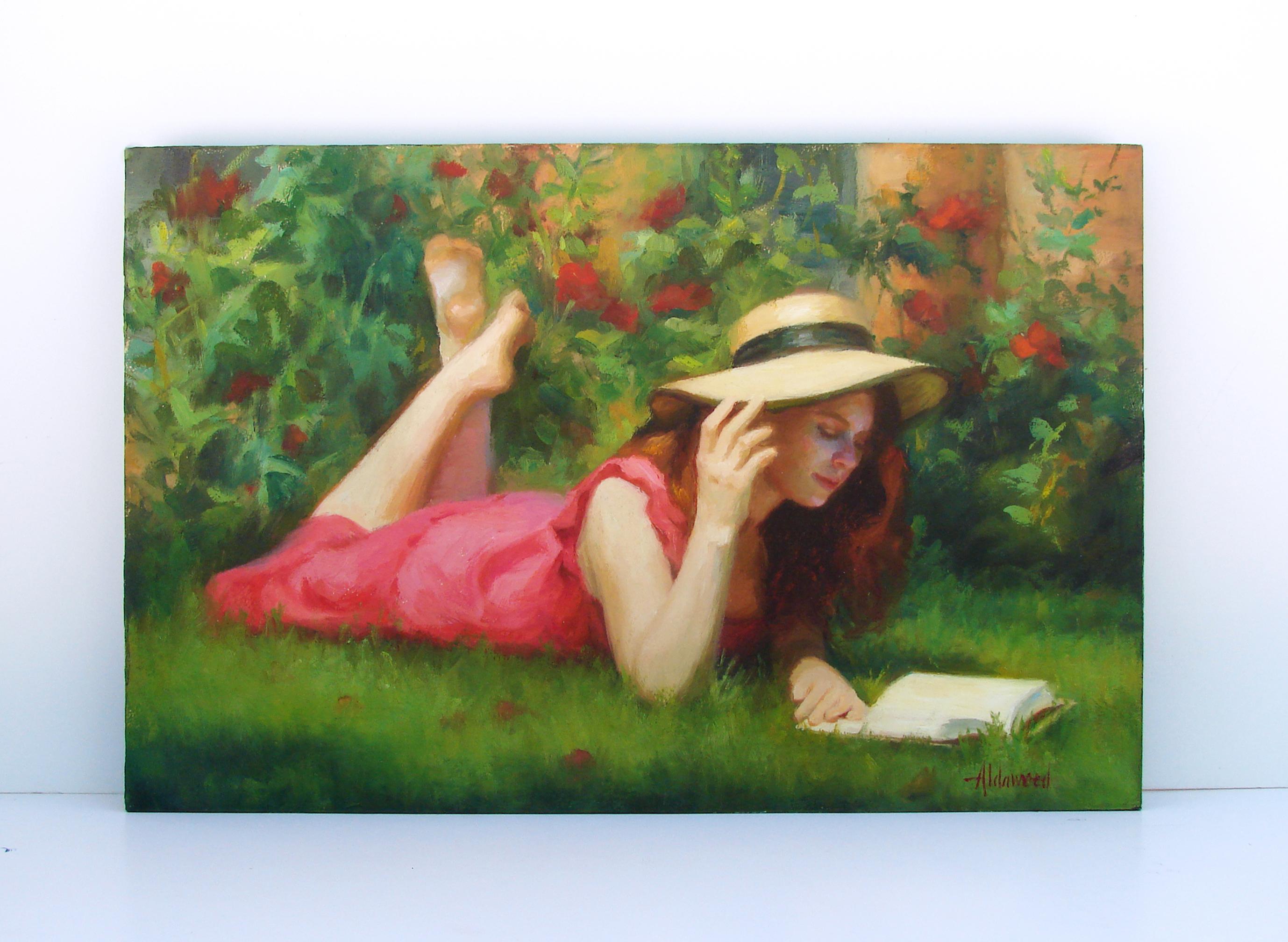 Summer Reading, Oil Painting For Sale 1