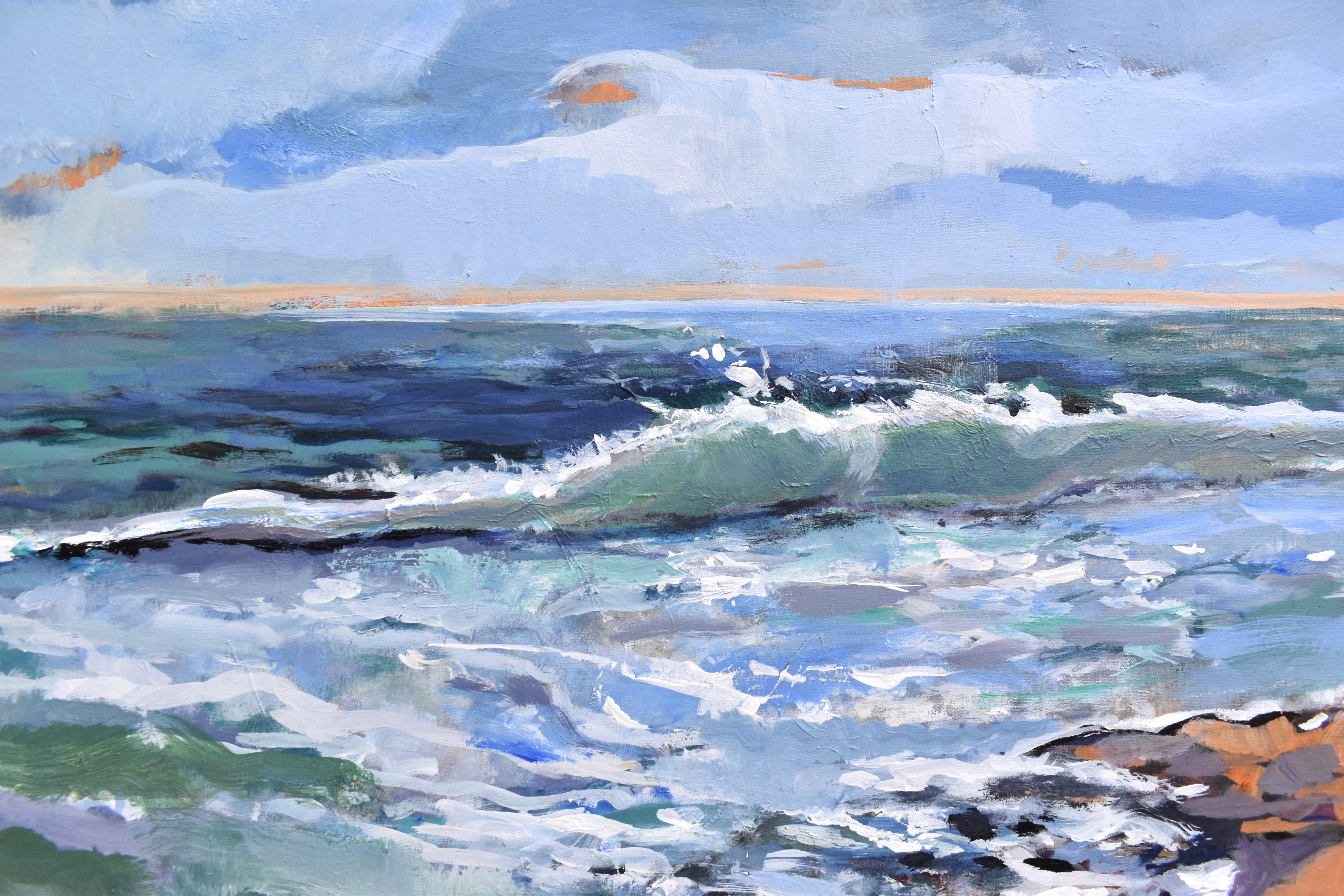 <p>Commentaires de l'artisteLes vagues s'écrasent sur la plage de Blowing Rock, laissant sur leur passage des traces d'écume de mer.<br> Les coups de pinceau audacieux imitent la puissance implacable et la nature énergique de la mer. Émerveillée par