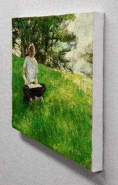 Vent doux dans les pins, peinture à l'huile