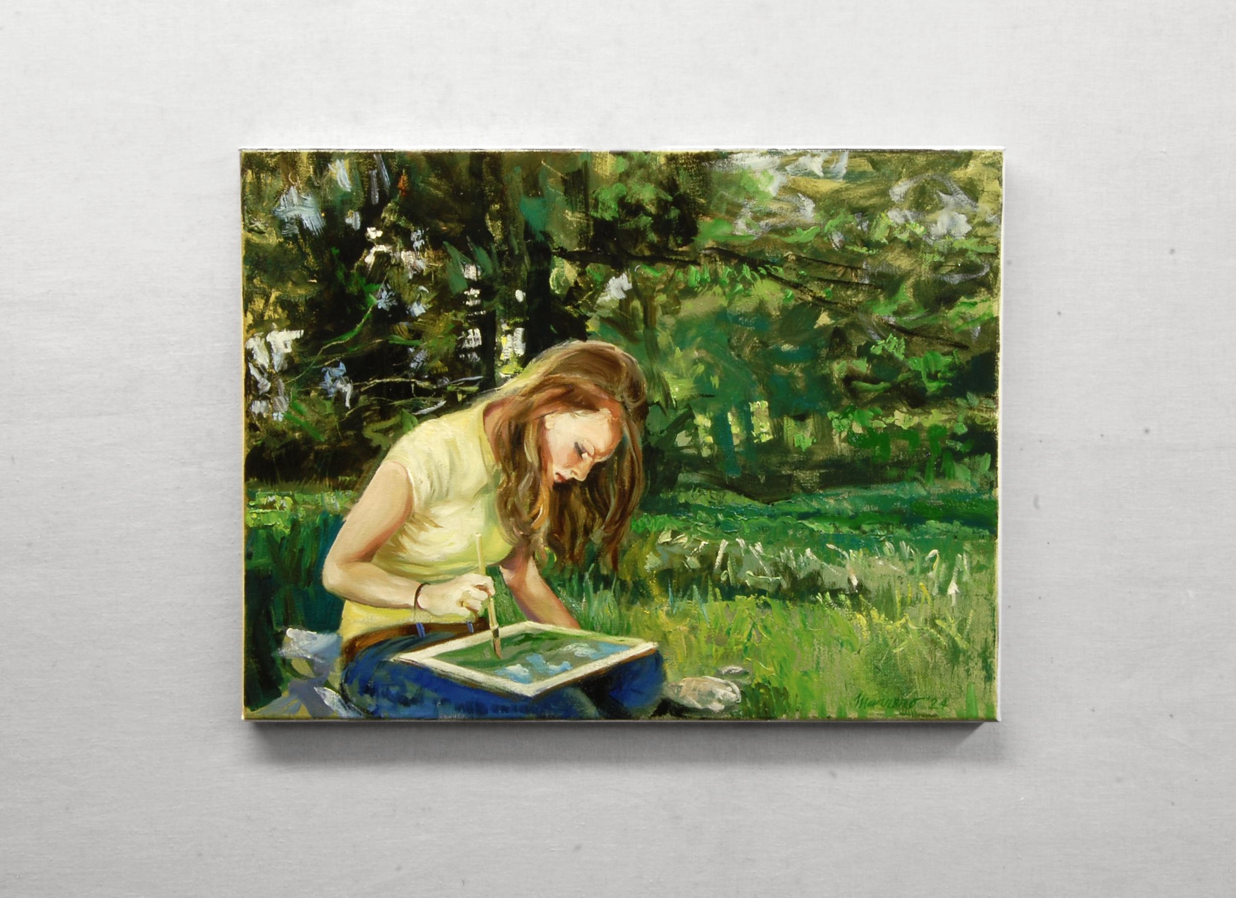 Plein Air in the Spring, Oil Painting For Sale 1