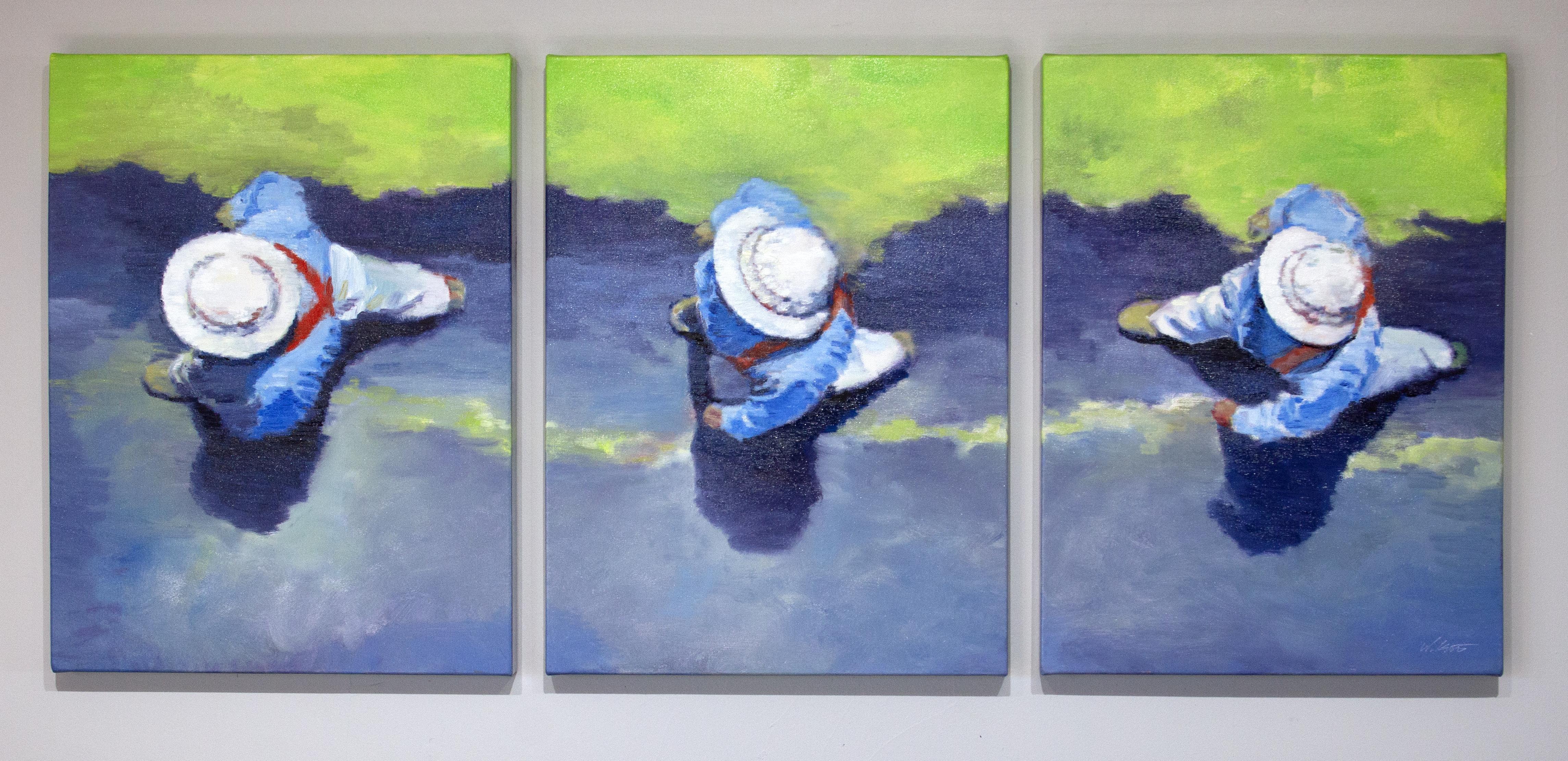 Eldorado Walk Triptychon, Ölgemälde (Impressionismus), Painting, von Warren Keating