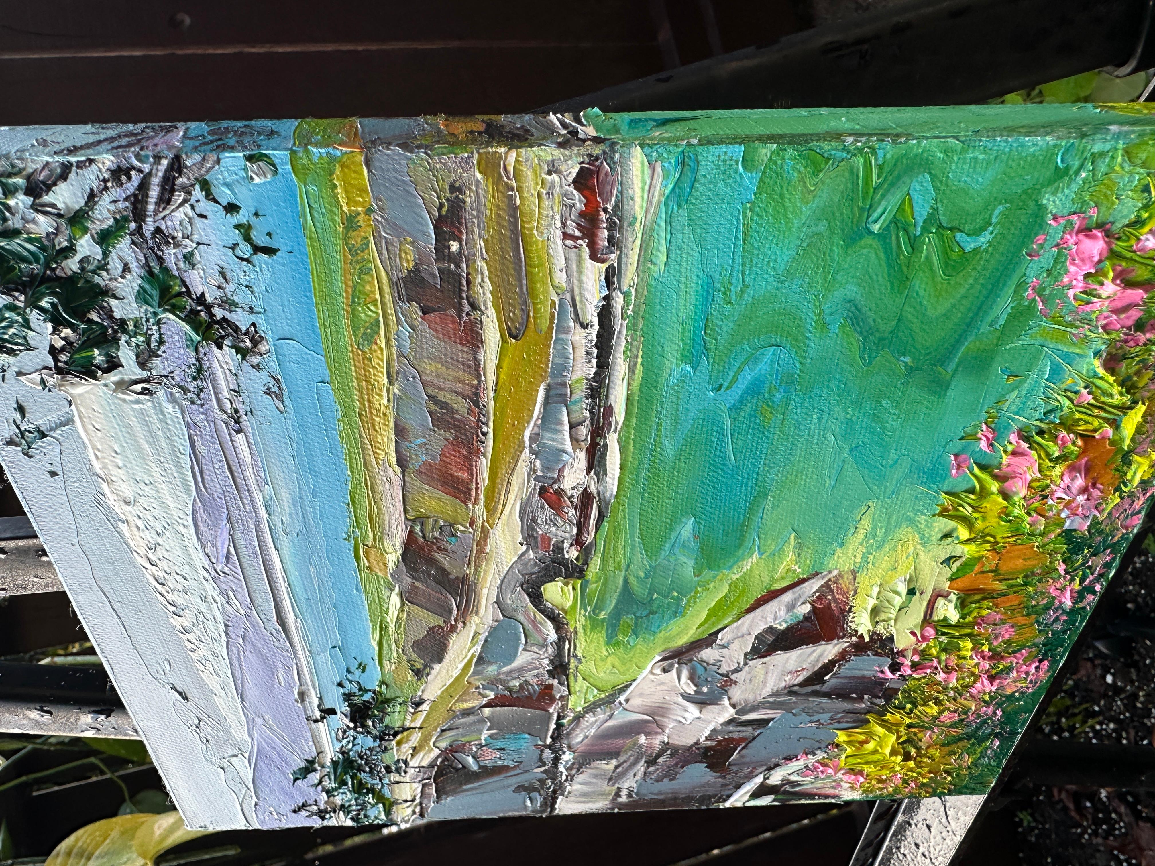 Bunte Küste, Ölgemälde – Painting von Lisa Elley