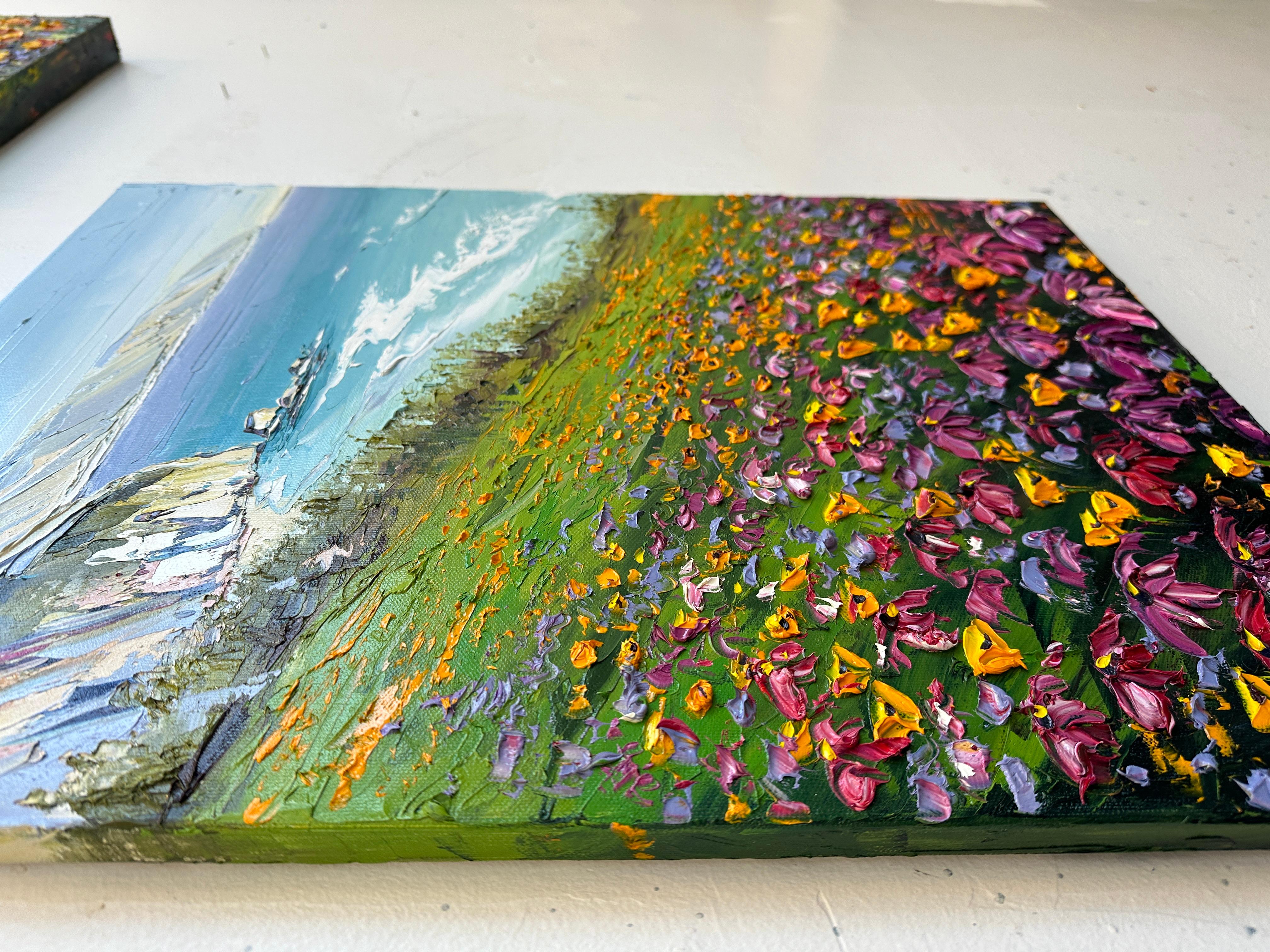 Bliss on the Coast, Ölgemälde (Impressionismus), Art, von Lisa Elley